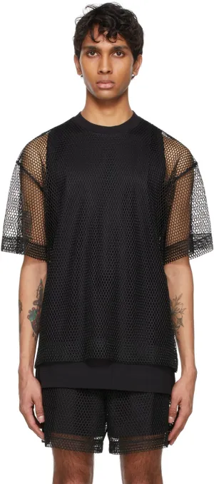 Dries Van Noten Black Mesh T-Shirt