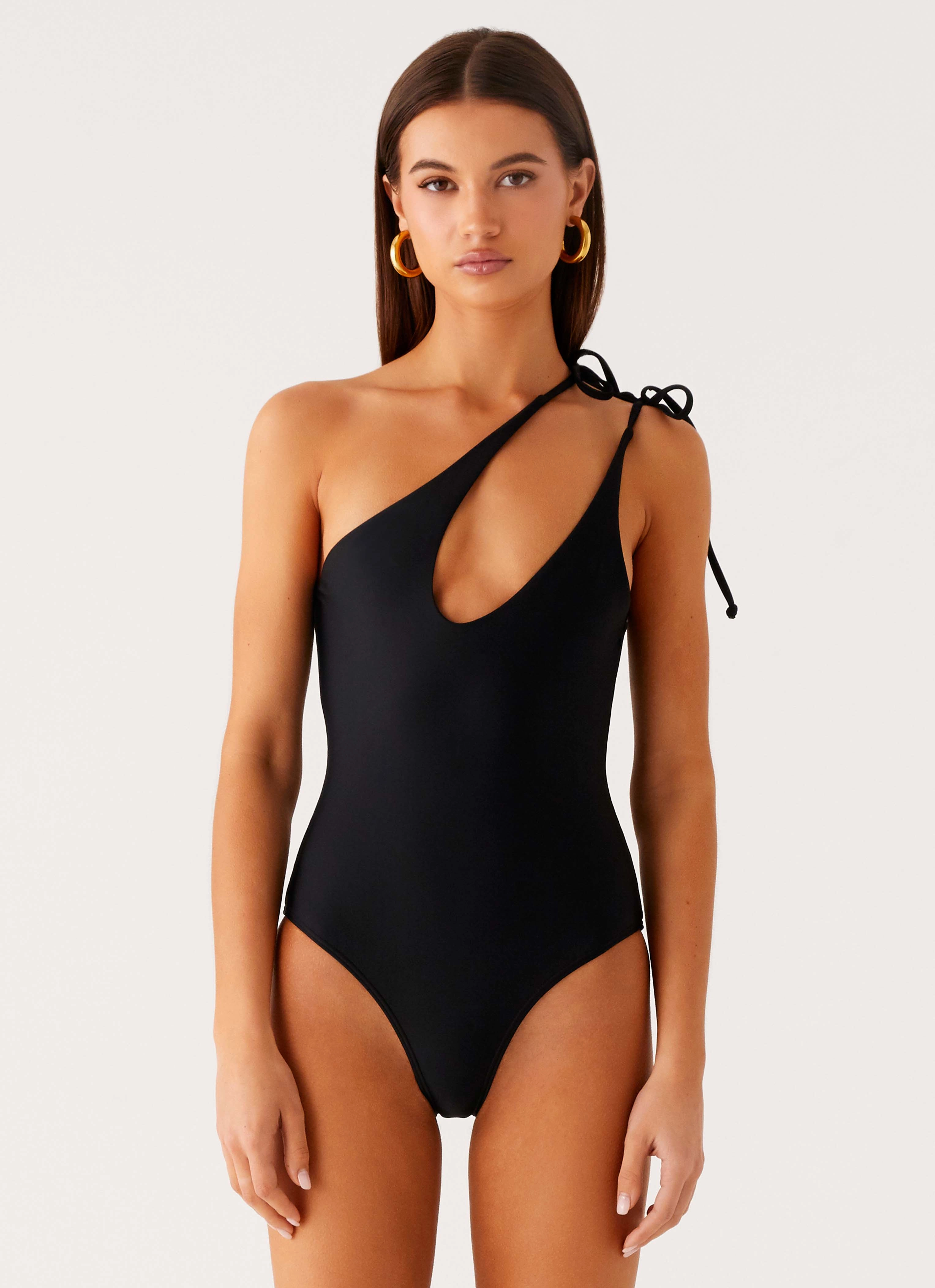 Drifted One Piece Swimsuit - Black Printed
