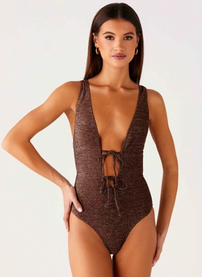 Practical Wear Organic Fabric Drifter One Piece Swimsuit - Chocolate