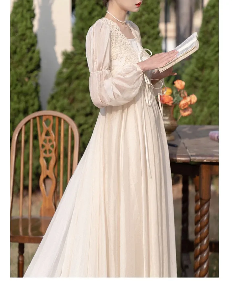 Drifting in The Breeze Romantic Royalcore Long Train Dress