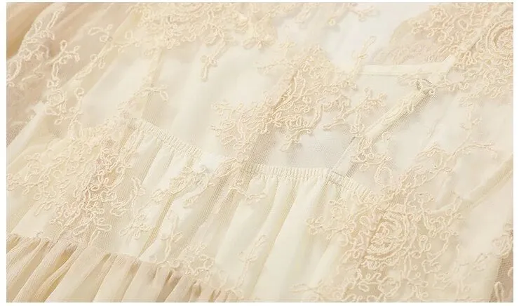 Drifting in The Breeze Romantic Royalcore Long Train Dress
