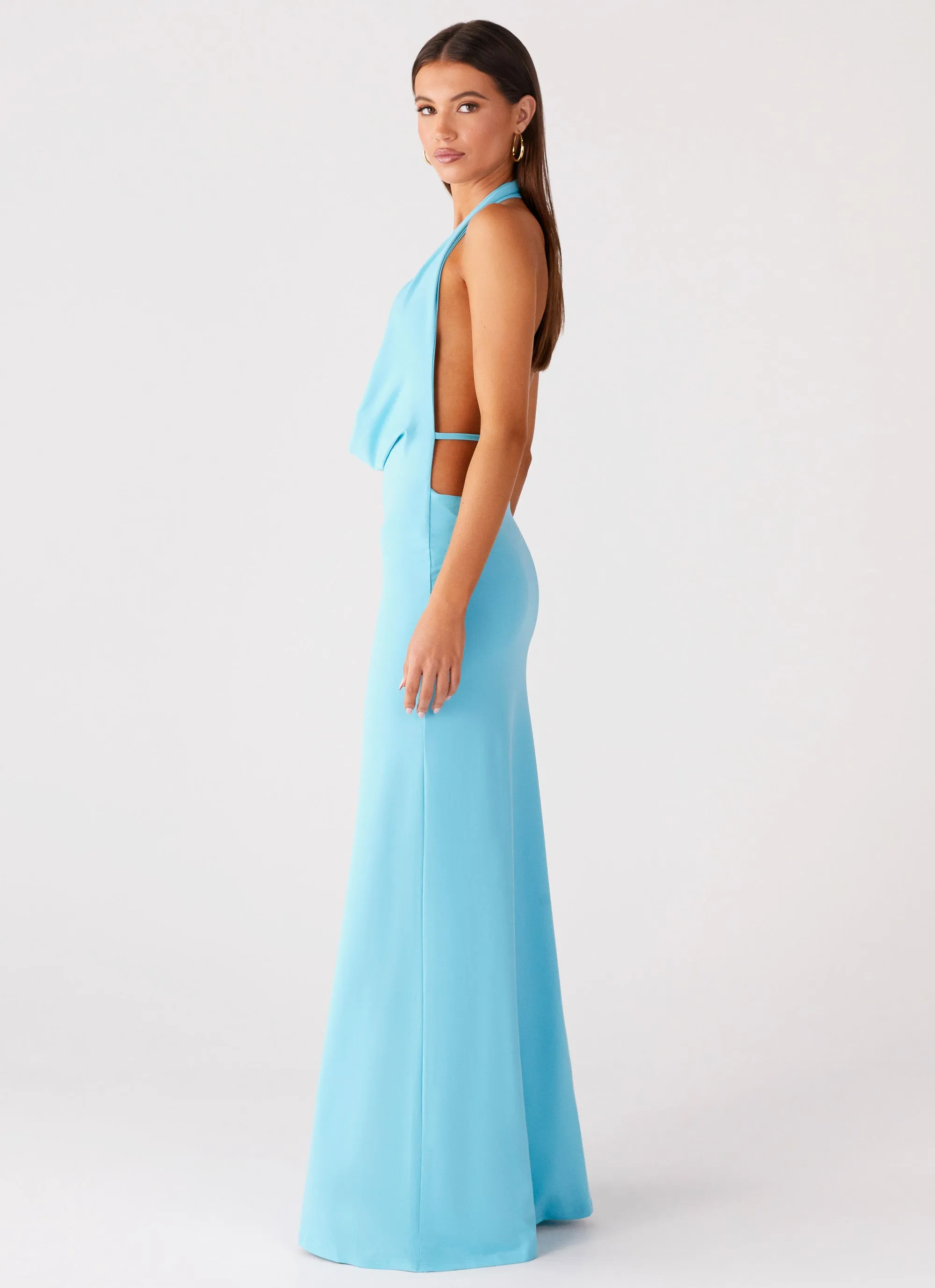 Essential Layer Driftwood Cowl Maxi Dress - Turquoise