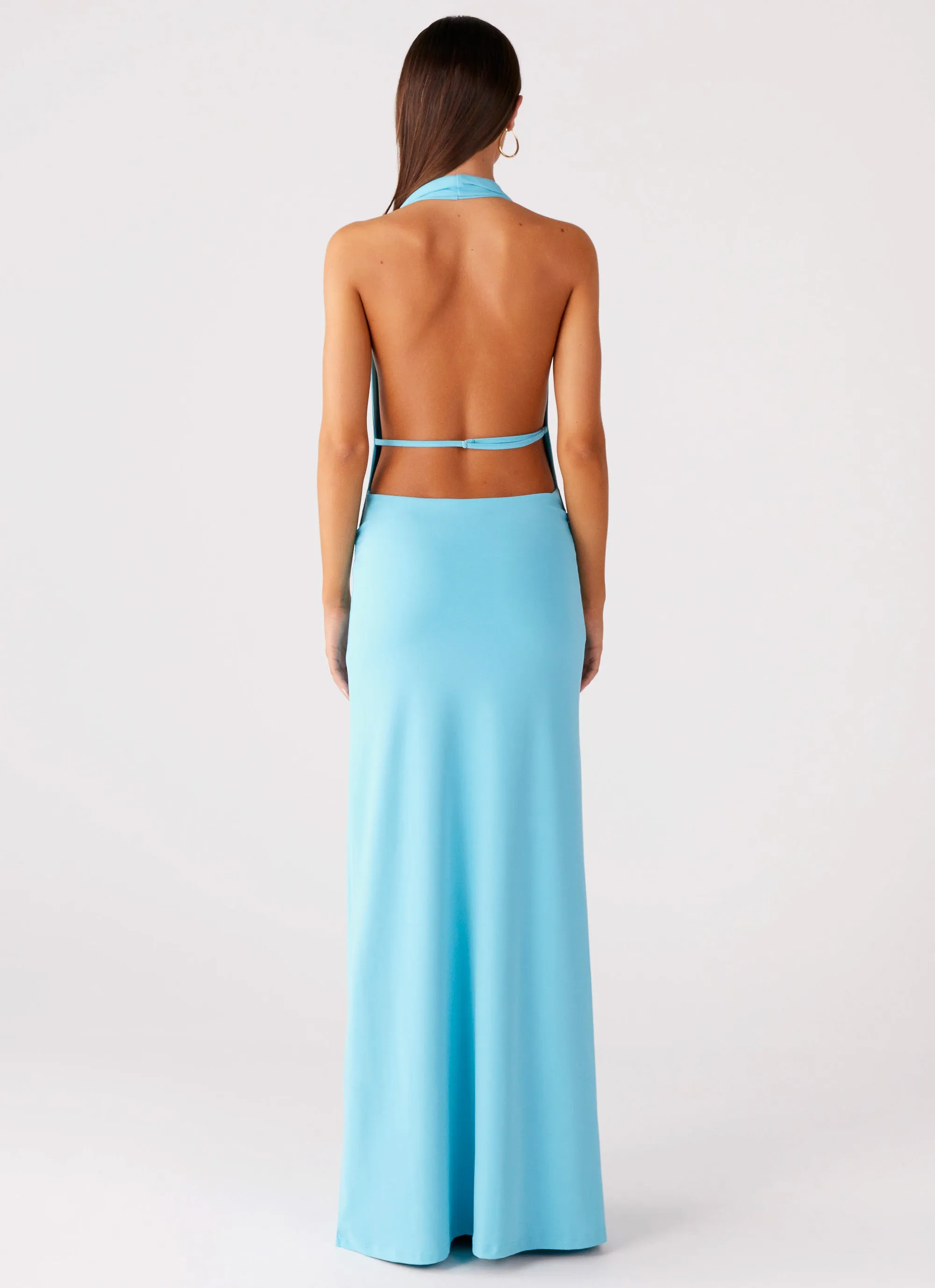 Driftwood Cowl Maxi Dress - Turquoise All Day Ready Adjustable-Length