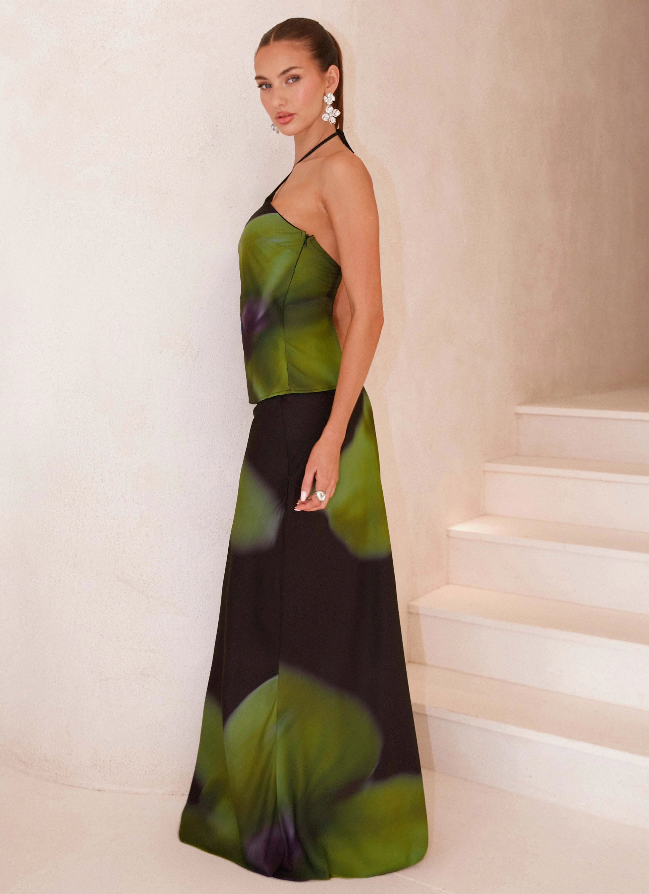 Rosetta Top - Lime Flower Flatlock Seams