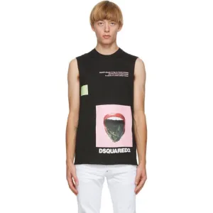 Dsquared2 Black Pressed Sleeveless T-Shirt