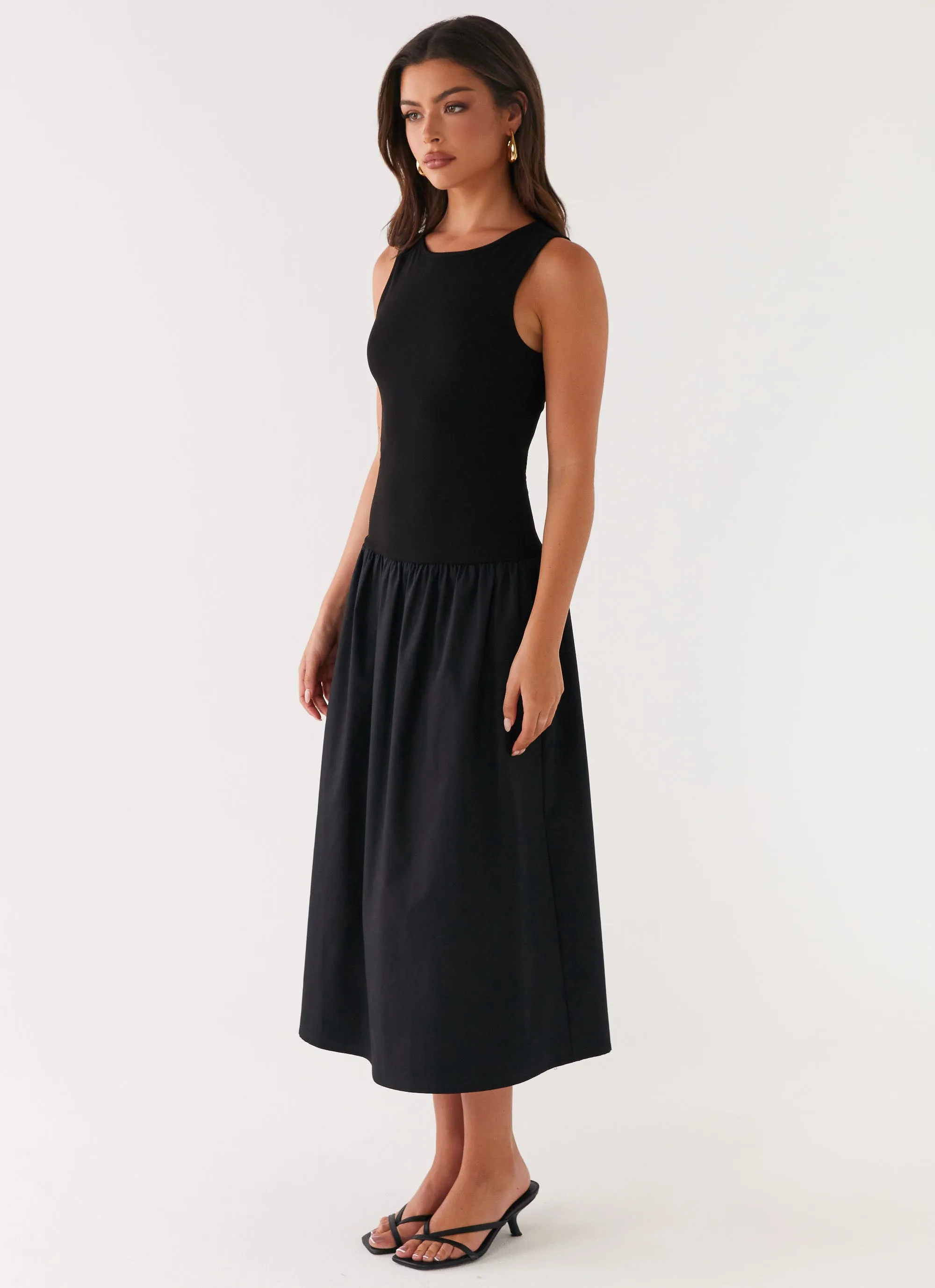 Duchess Midi Dress - Black Clear Blush
