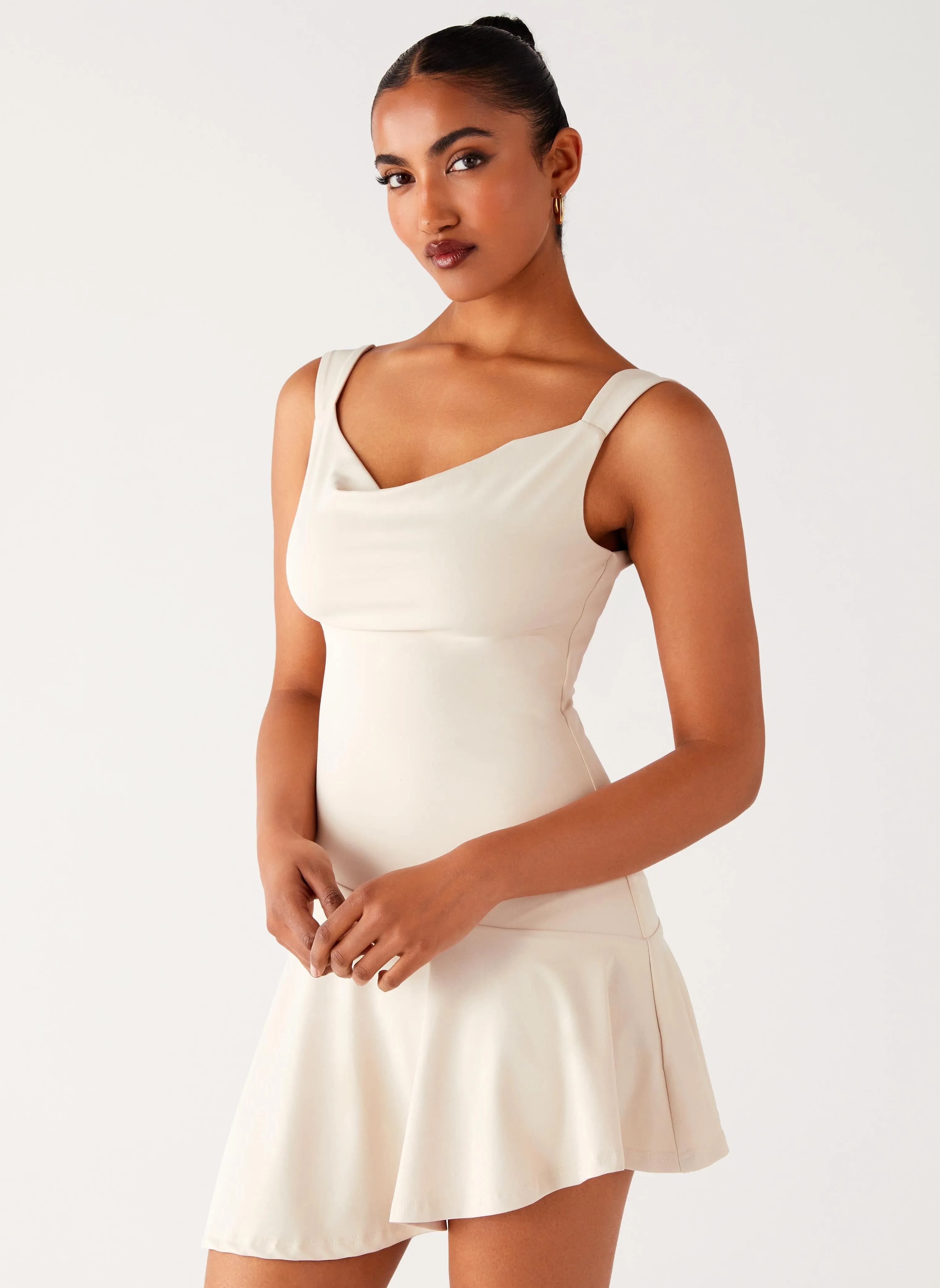 Dune Whisper Mini Dress - Ivory Sharp Look City Essential