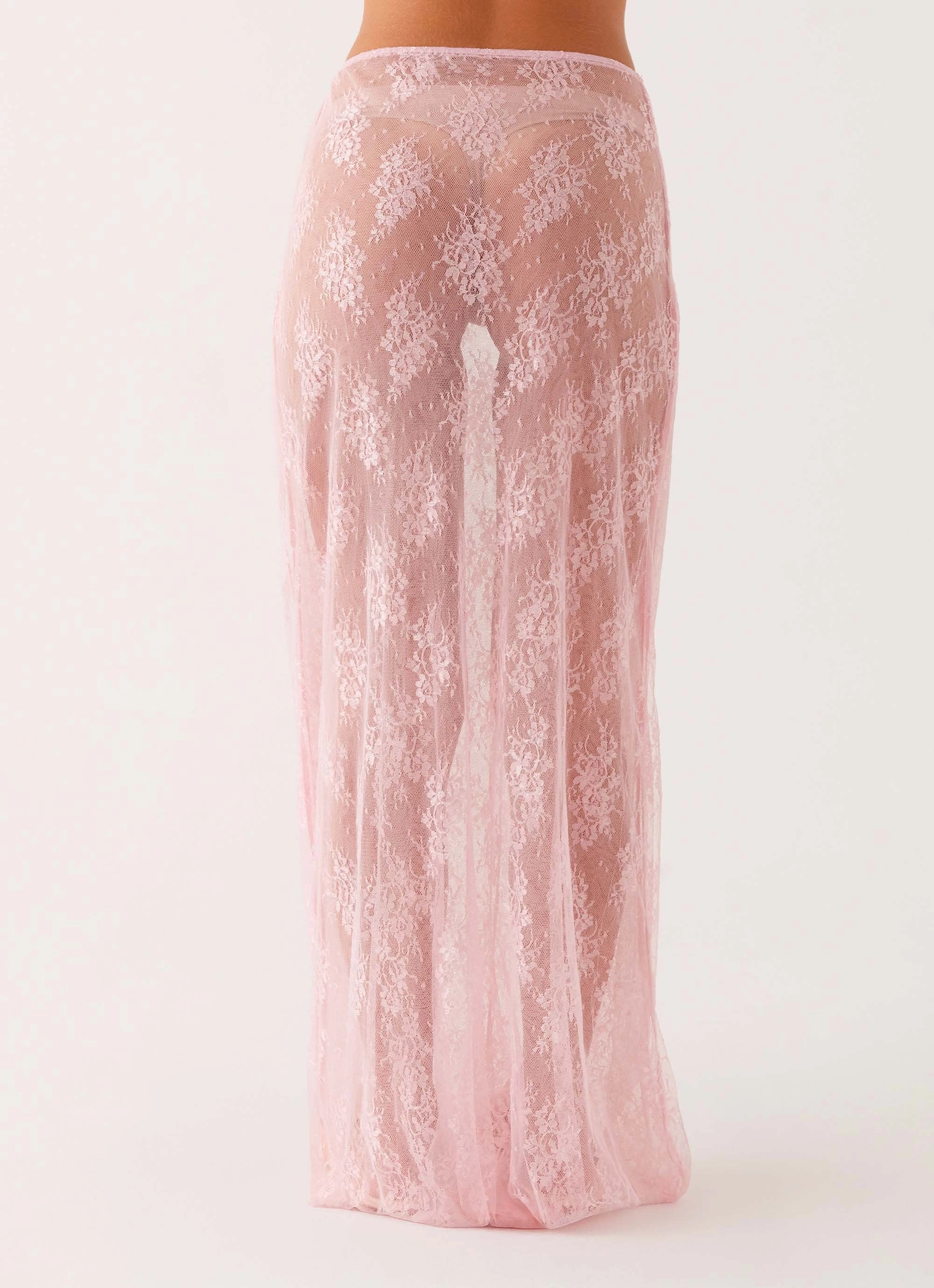 Caden Lace Maxi Skirt - Pink Layering Piece Comfortable Fit Wear