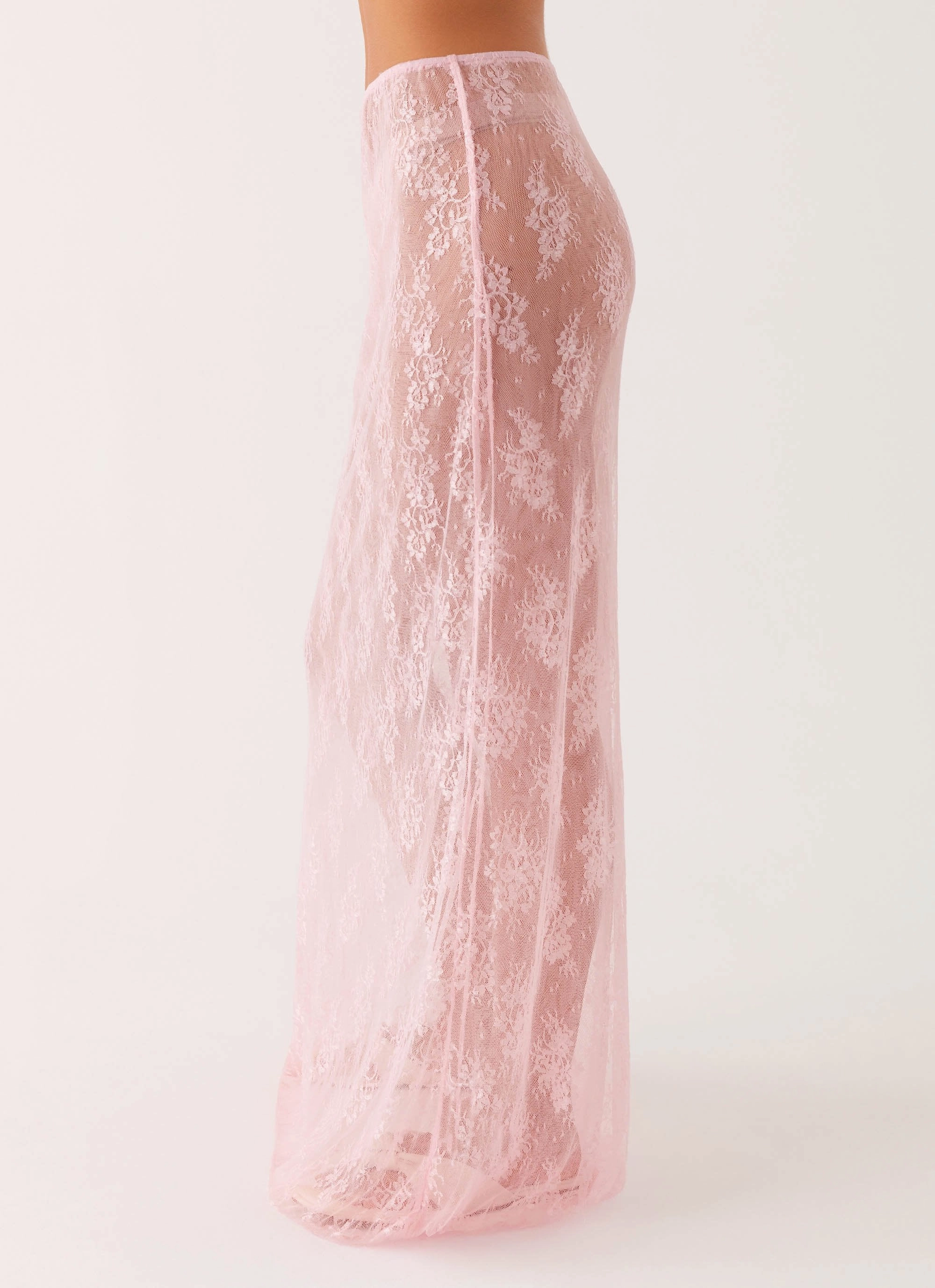 Shape Flex Easy Layer Caden Lace Maxi Skirt - Pink