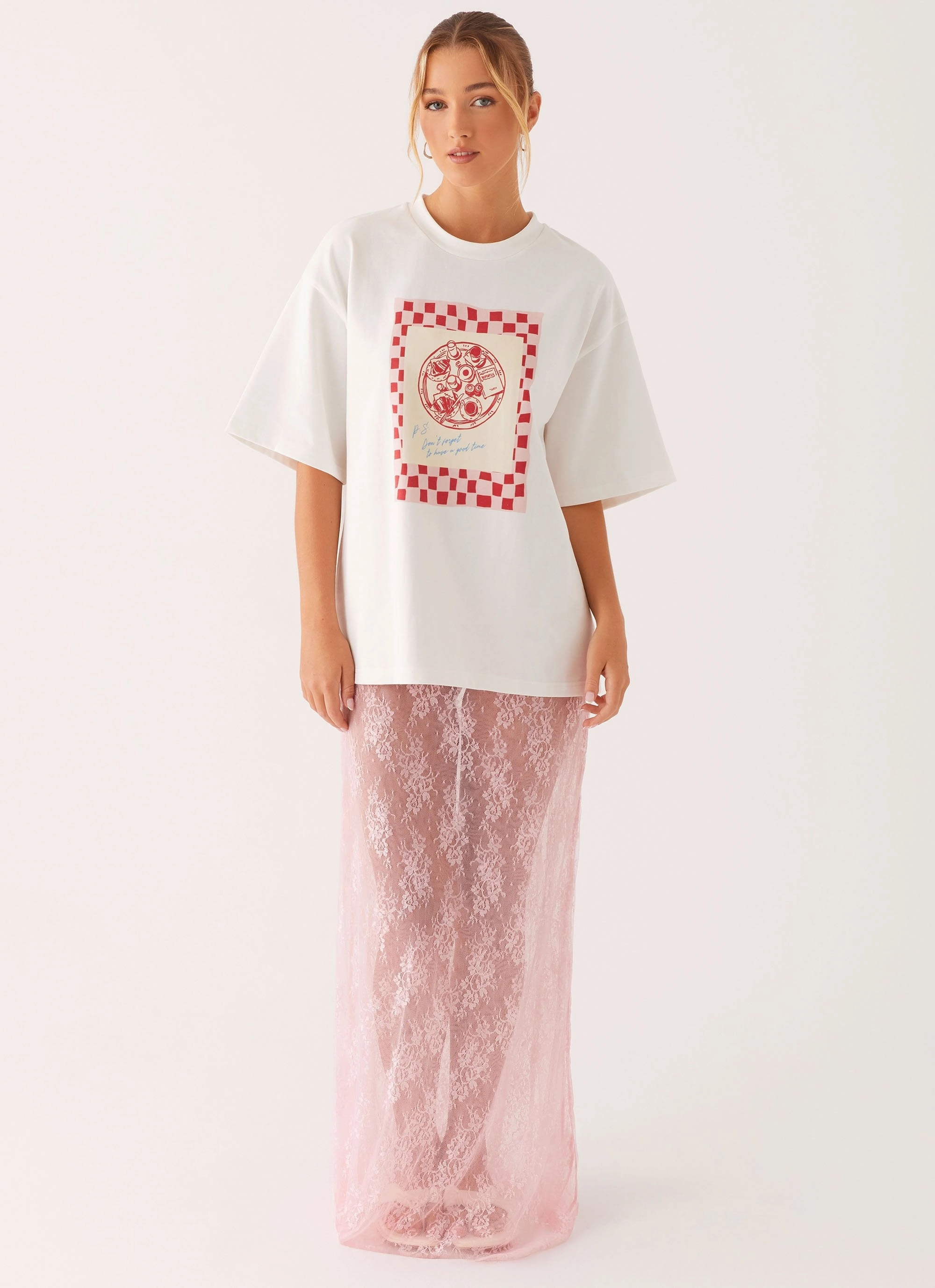 Flexible Comfort Ripstop Reinforcement Caden Lace Maxi Skirt - Pink