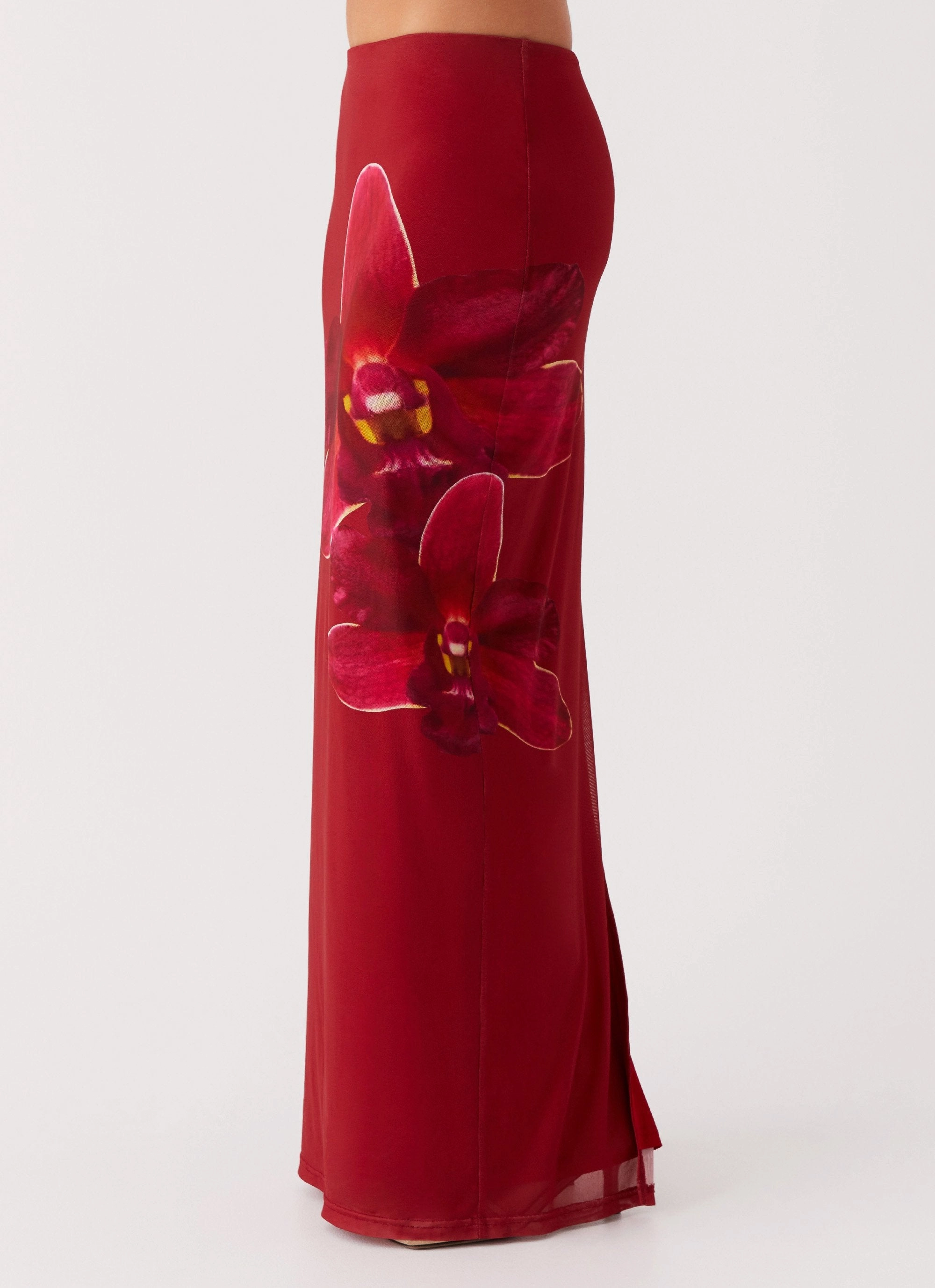 Body Friendly Waiting For Dawn Mesh Maxi Skirt - Rosa