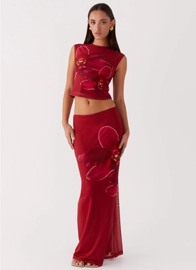 Waiting For Dawn Mesh Maxi Skirt - Rosa Street Utility