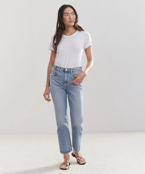 High Rise Stovepipe Jean No Chafe Pull-on style
