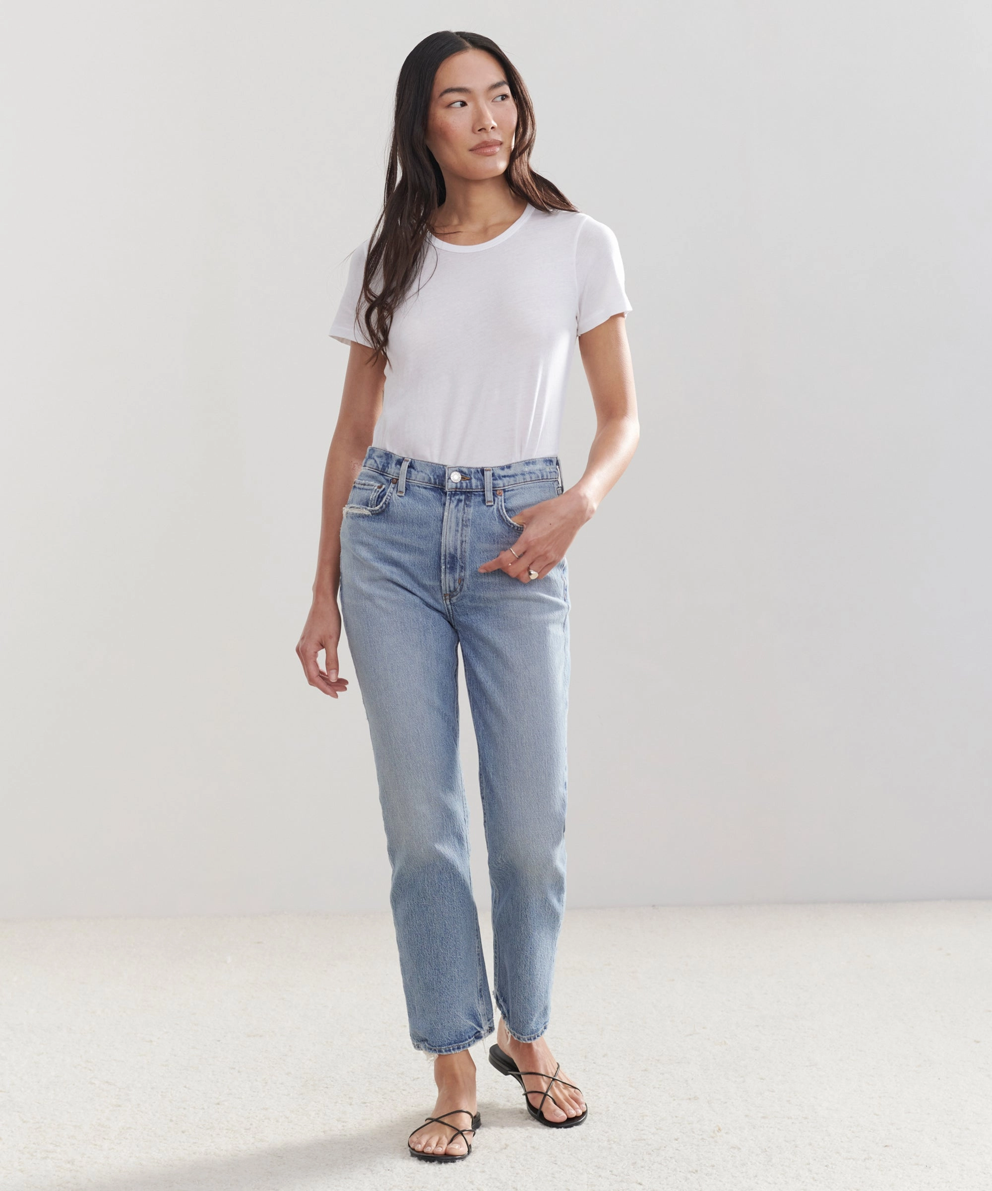 High Rise Stovepipe Jean No Chafe Pull-on style