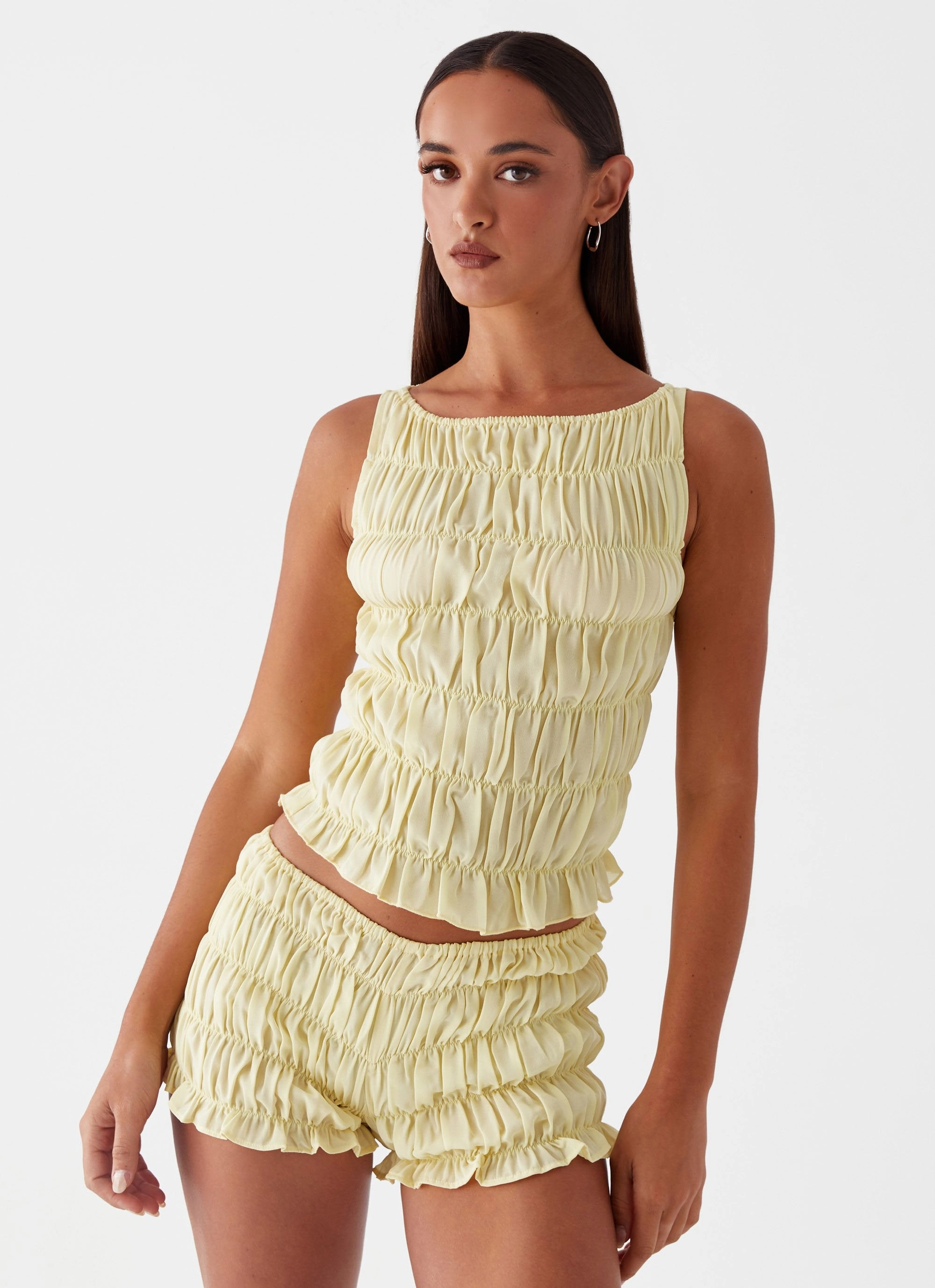 Messina Ruched Tank Top - Yellow BlendMaterials