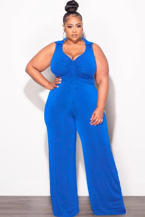 High Mobility SoftLining Final Sale Plus Size 2pc Set Crop Top and Pants in Royal Blue