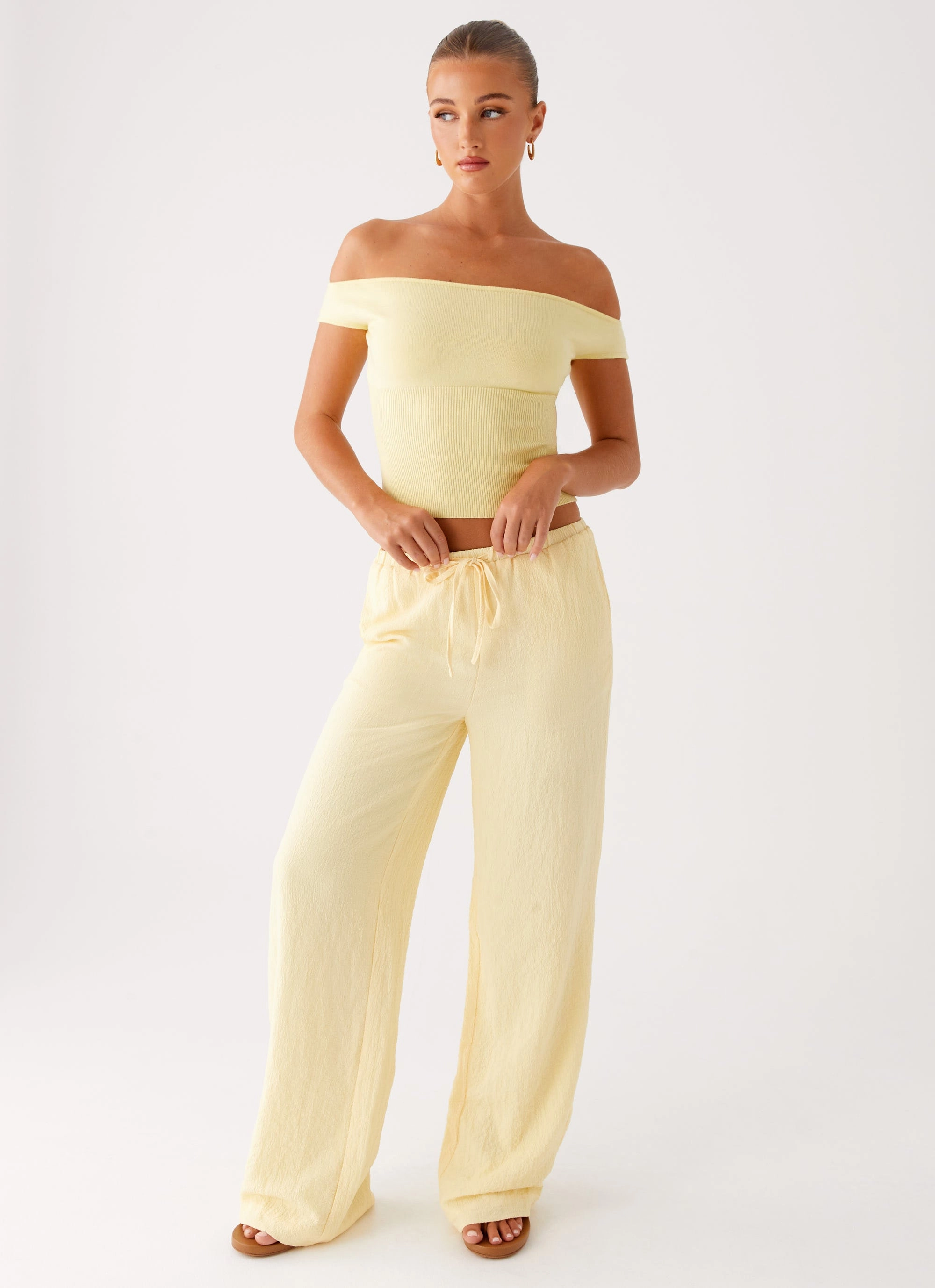 ReflectiveTrim Coleman Knit Top - Yellow