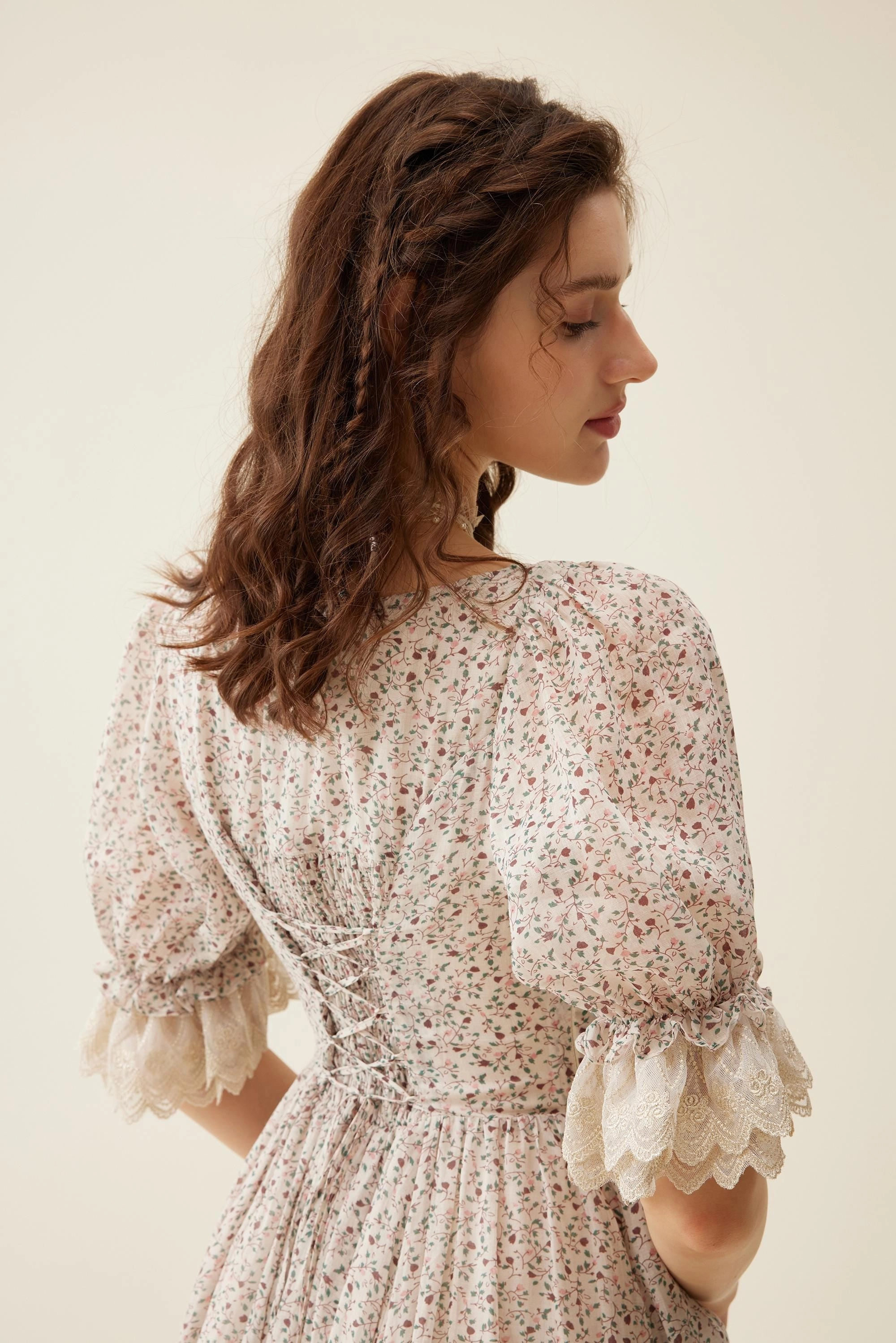 Elowen 27 | Lace Linen dress gown ( 2 way to wear ) Casual Vibes NoBuckleDesign