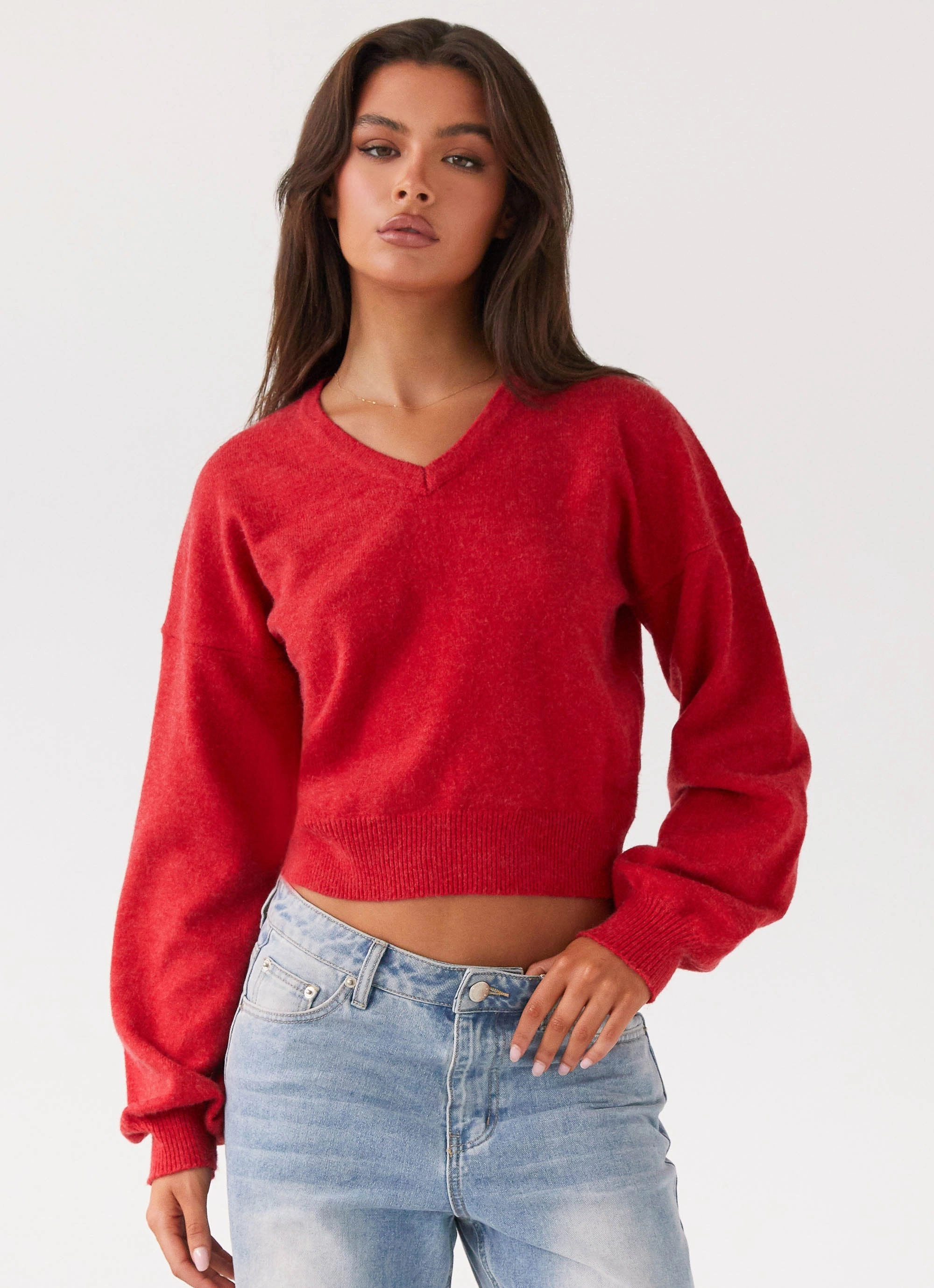 Deserve Me Knit Top - Cherry AthleisureCompatible QuickRelease Fastener