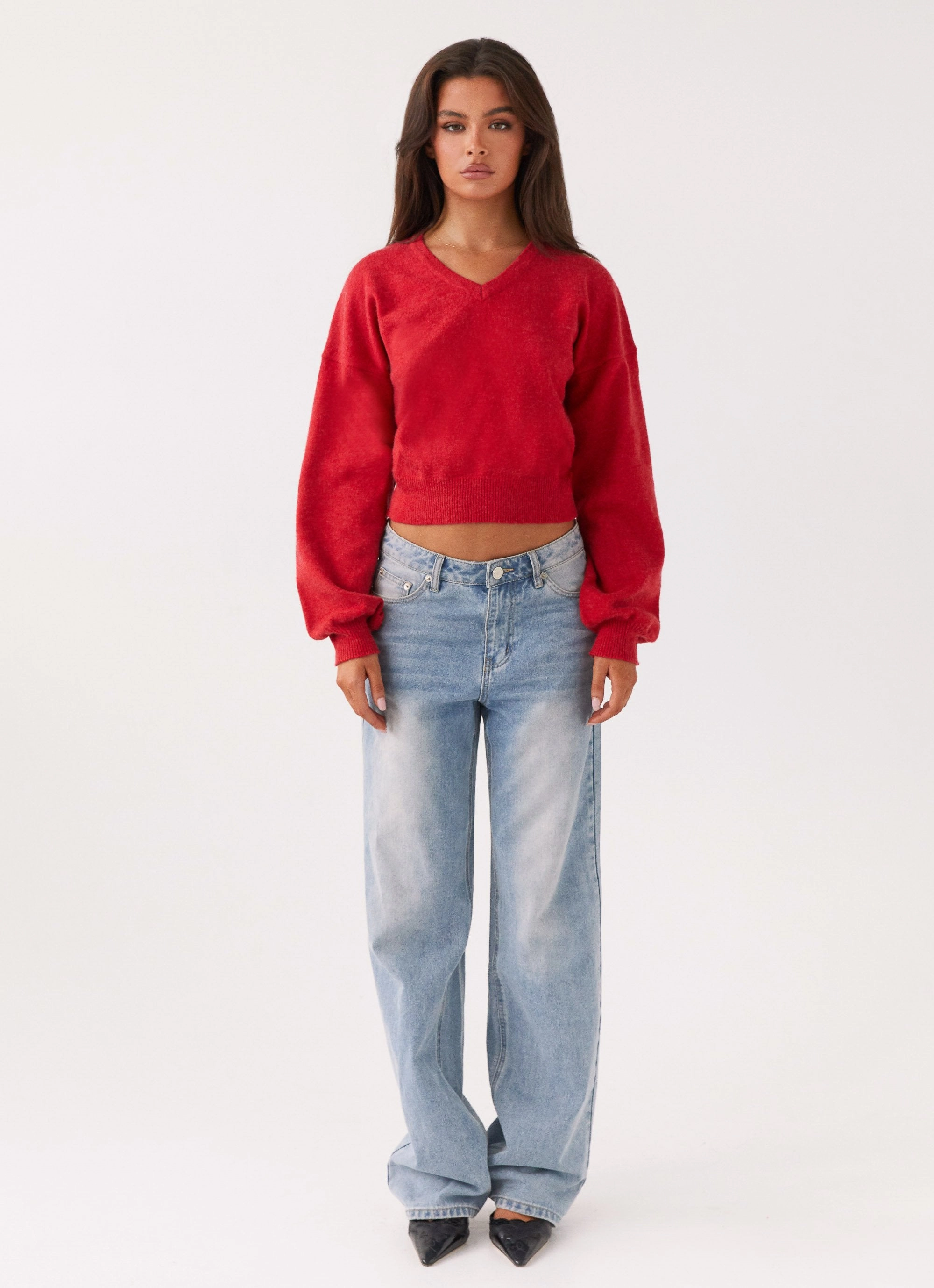 Deserve Me Knit Top - Cherry Stretchable Blend