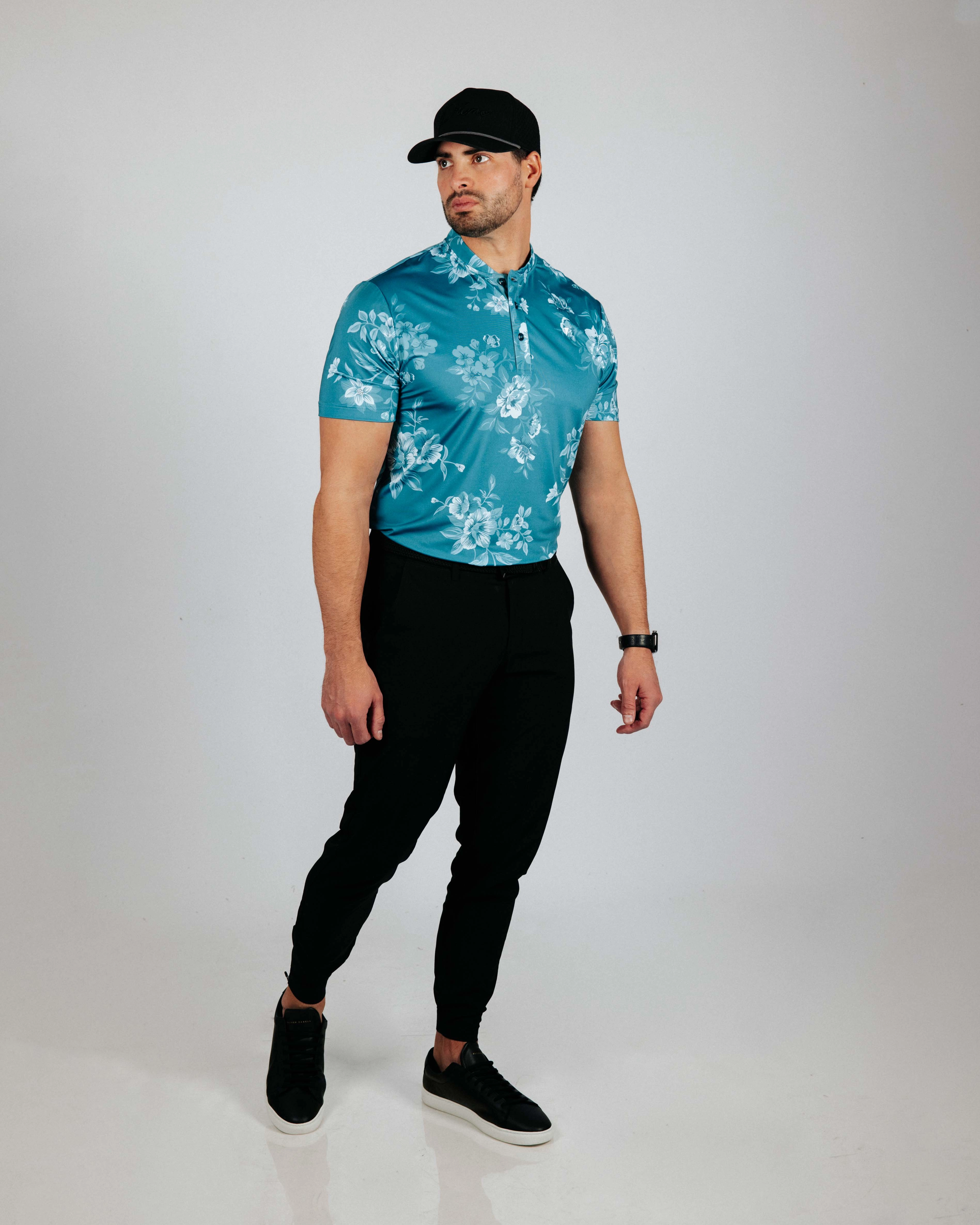 Dusk Bloom Blade Polo Double Needle Stitching Layered Shoulder
