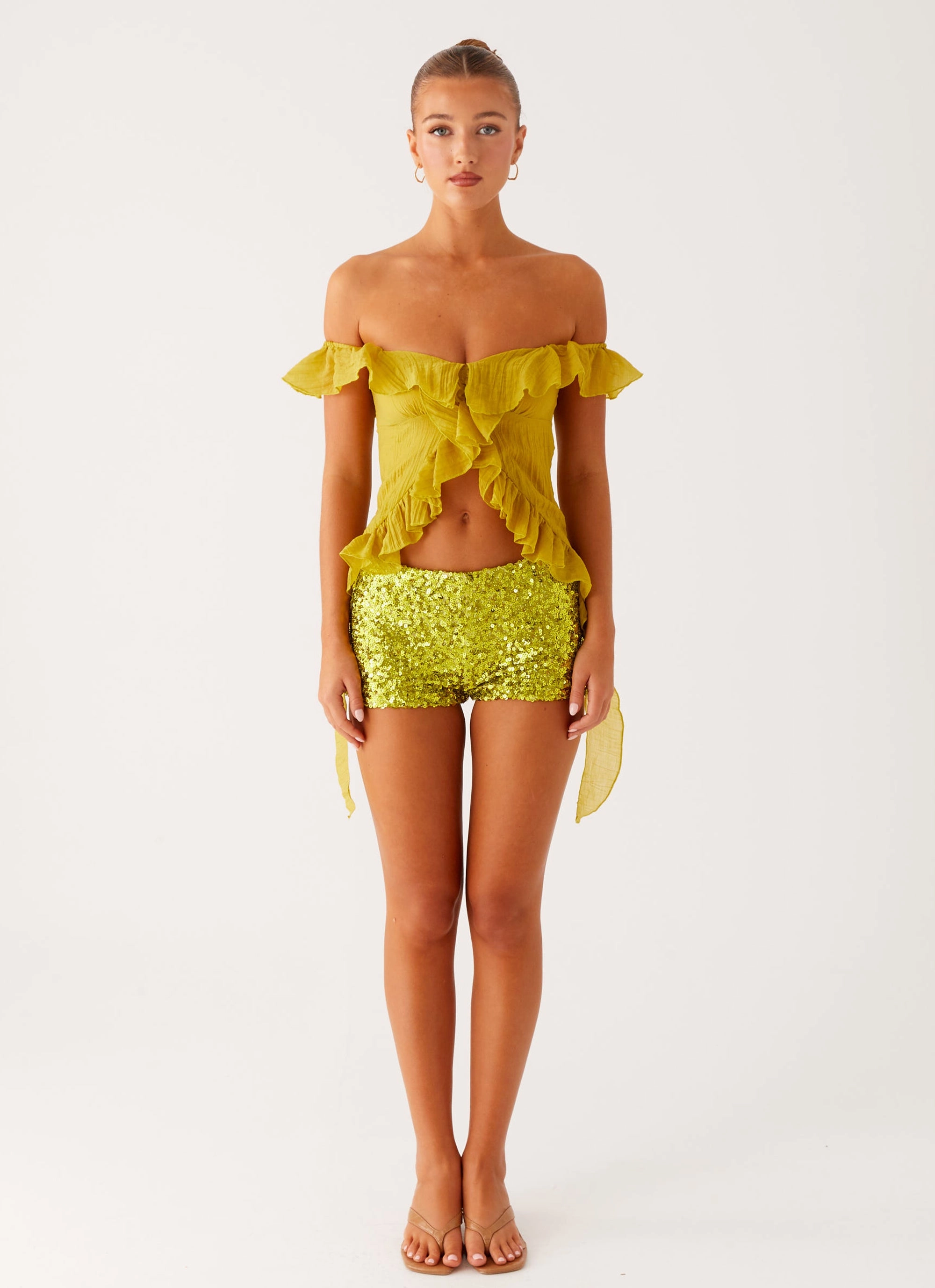 Dylan Off Shoulder Top - Lime Convertible Design