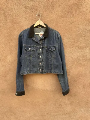 Early 90's Lee Women's Denim Jacket with Corduroy Detail