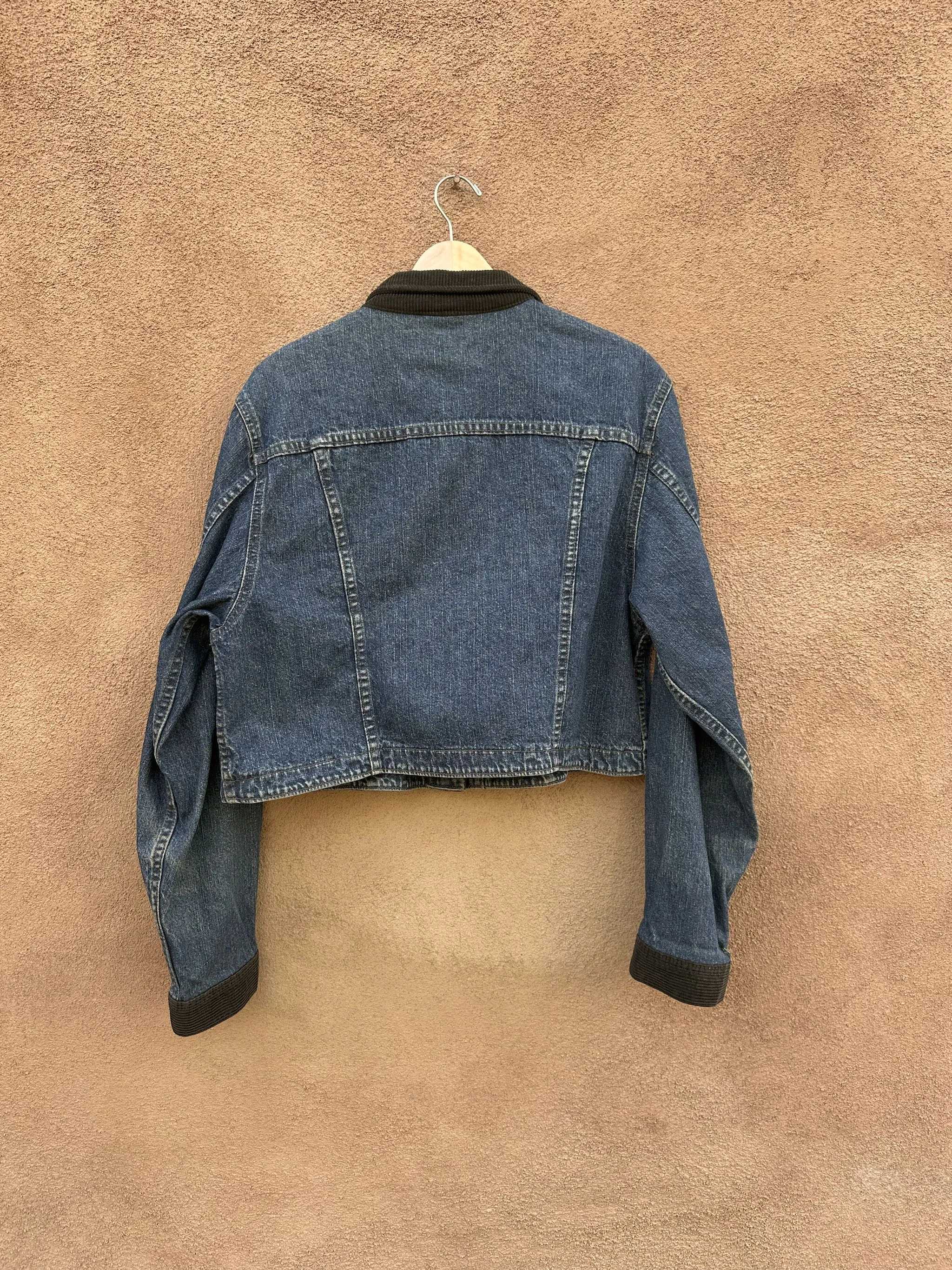 Early 90's Lee Women's Denim Jacket with Corduroy Detail