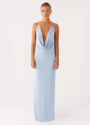 Flap-Detail Repair-Friendly Game Player Maxi Dress - Blue