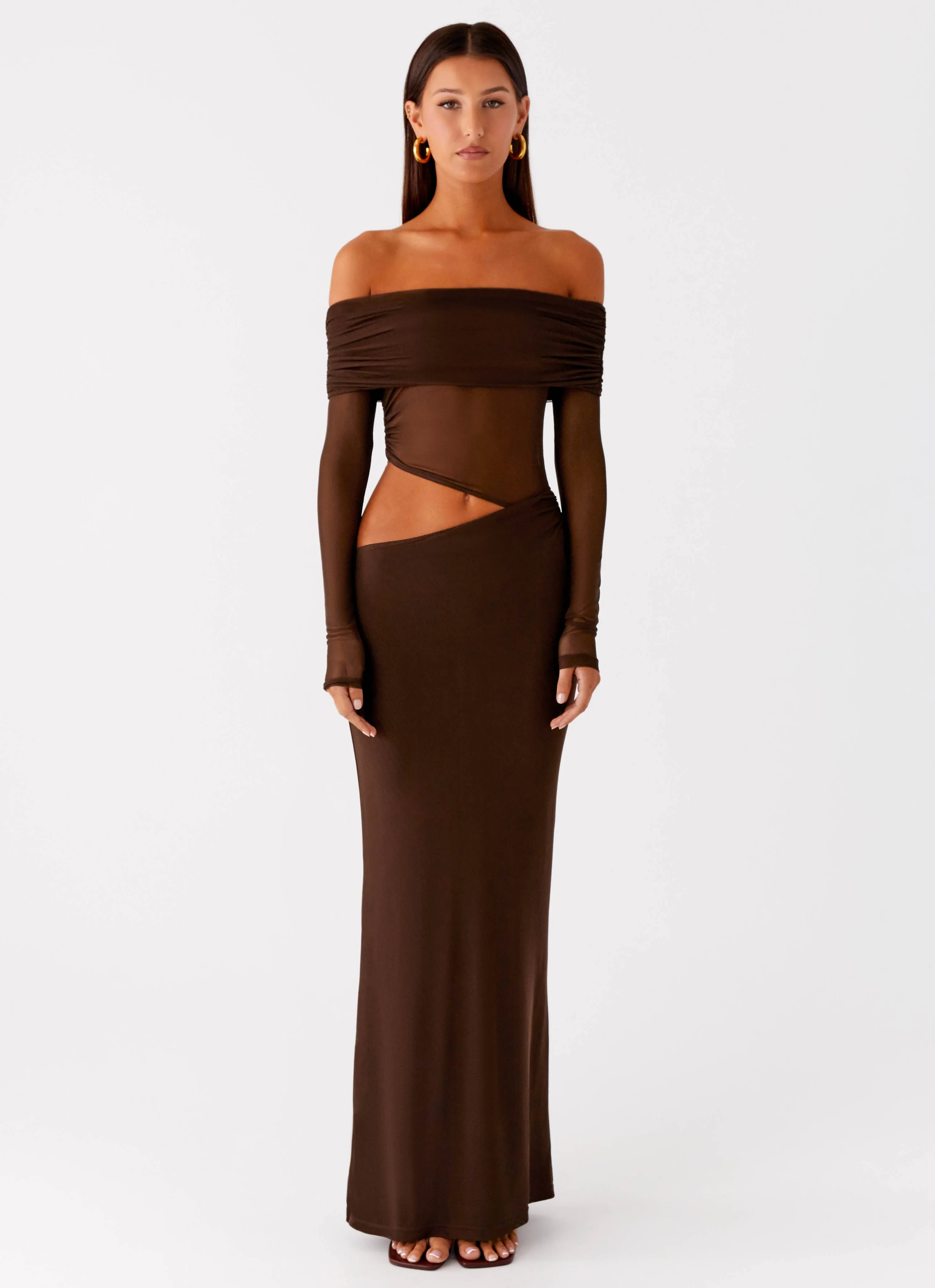 Emery Maxi Dress - Chocolate Stain-Guard-Finish