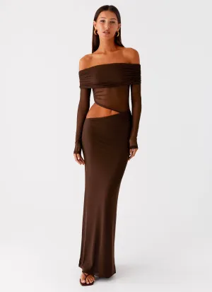 Day Outfit Chain-Detail Emery Maxi Dress - Chocolate