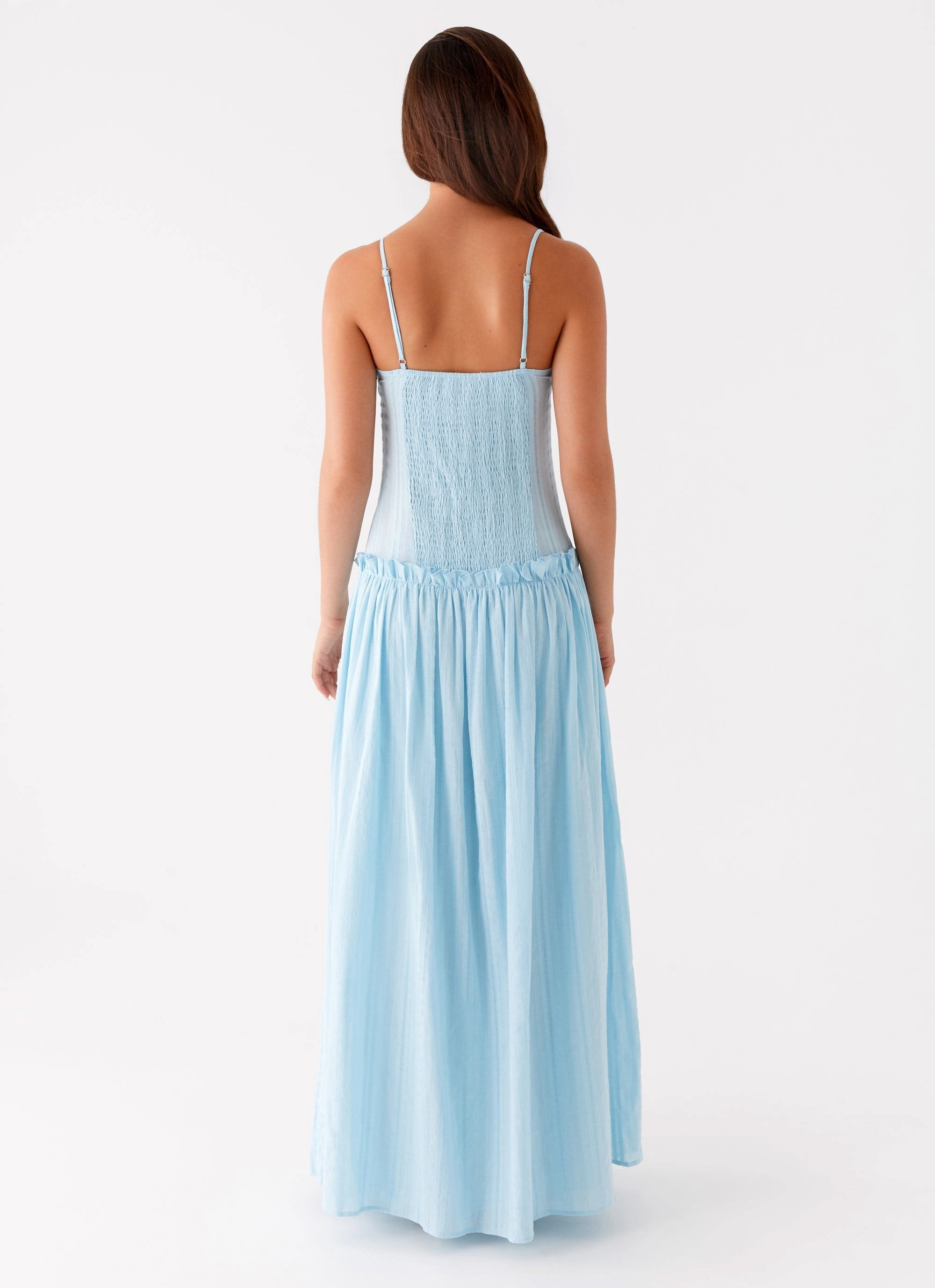 Jacinda Drop Waist Maxi Dress - Blue City Layers Everyday Comfort