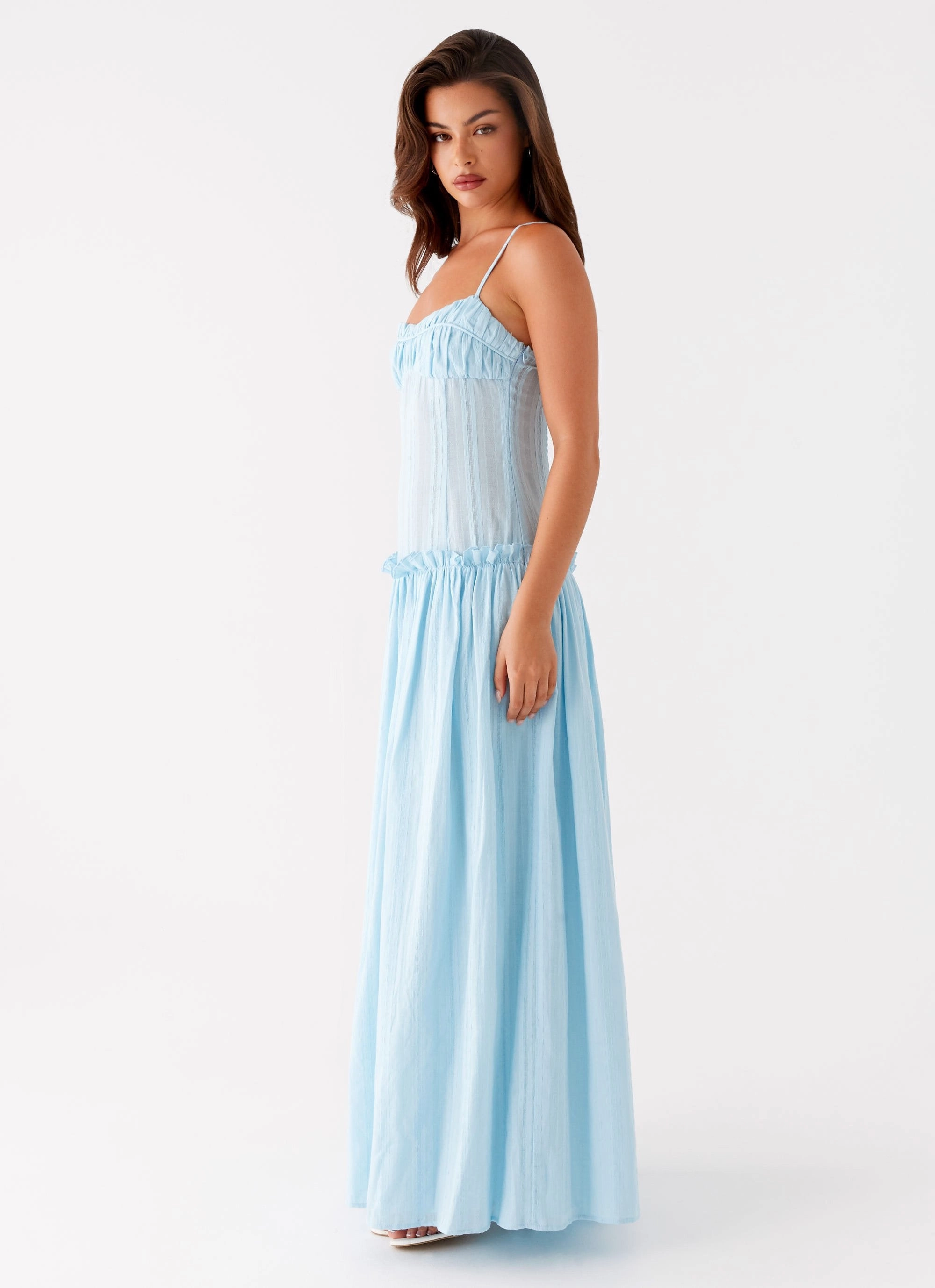 Jacinda Drop Waist Maxi Dress - Blue Mood Comfort