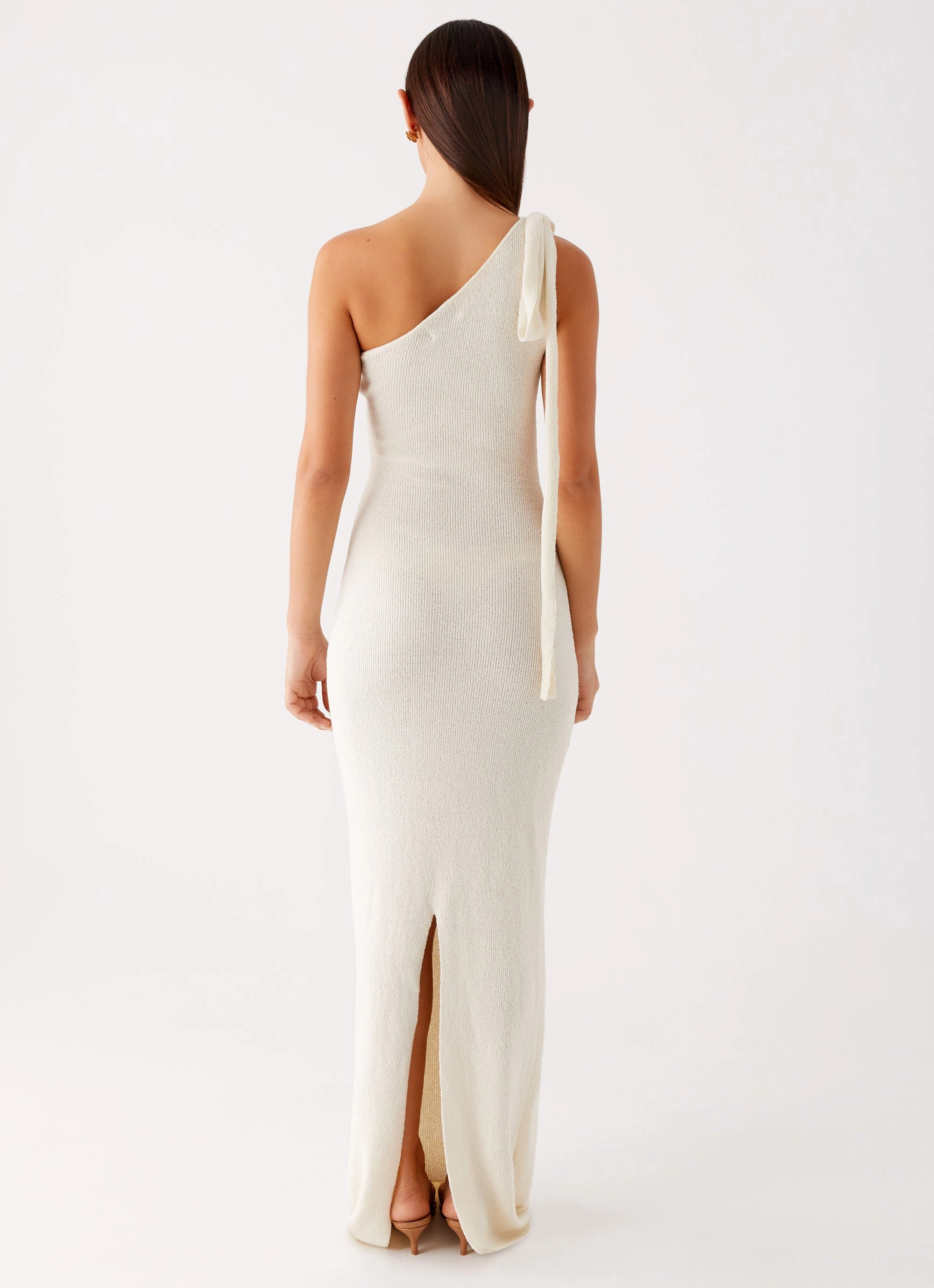 Easton Knit Maxi Dress - White Timeless office dress