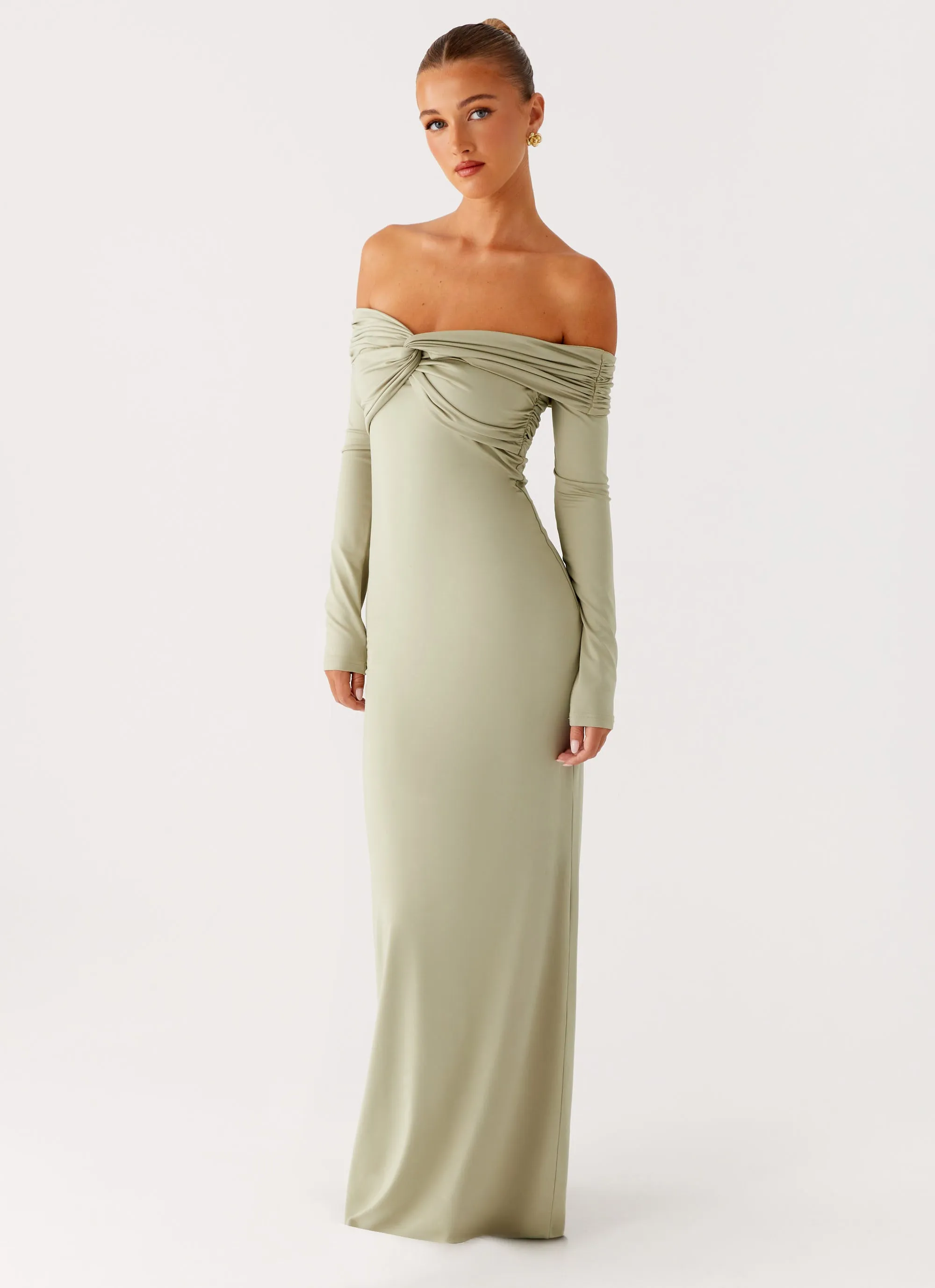Urban Ready Timeless Trend Marla Long Sleeve Maxi Dress - Sage