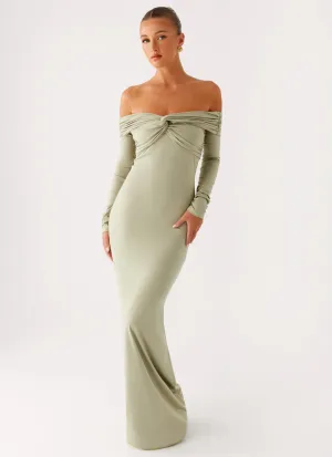Airy Movement Must Have Marla Long Sleeve Maxi Dress - Sage