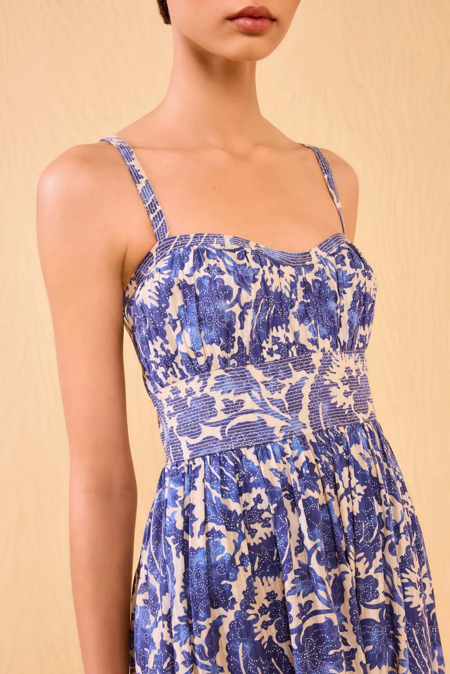 Ulla Johnson Nadine Cami Midi Dress Waist-Cinching