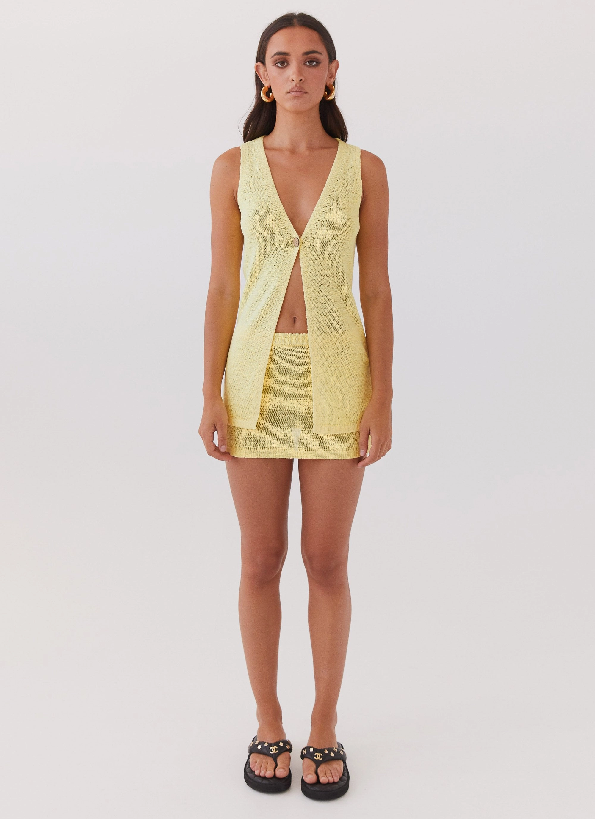 Capri Glow Knit Top - Canary Comfortable Cotton