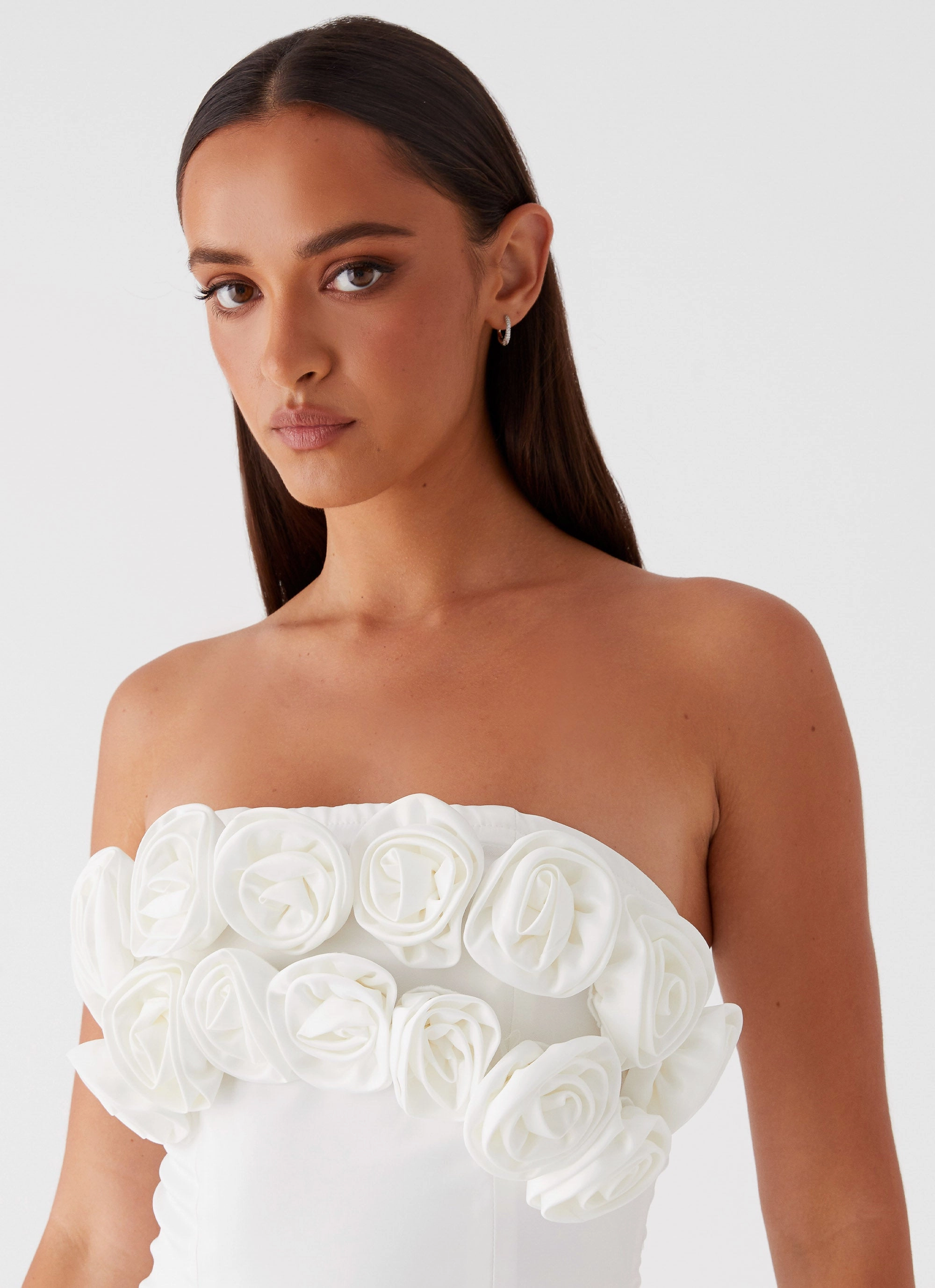 Bouquet Dream Mini Dress - White Office Fit Dinner Outfit