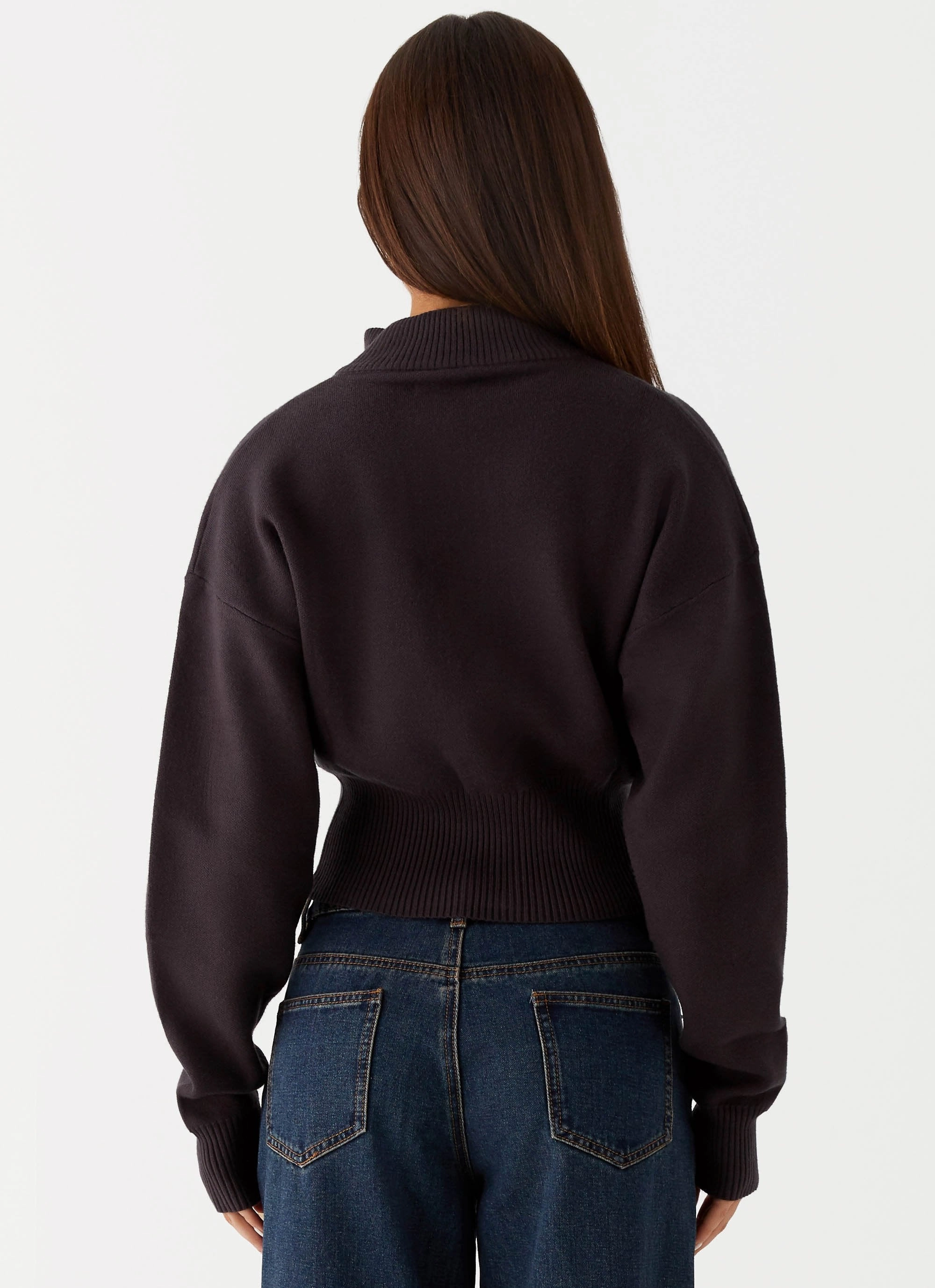 Episode High Neck Cardigan - Charcoal Durable Corrosion Resistant Zippers
