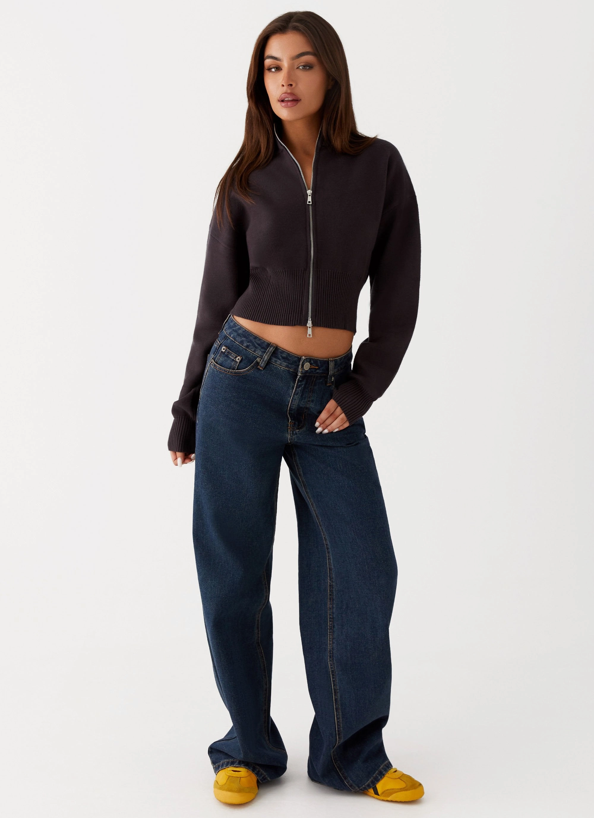 Episode High Neck Cardigan - Charcoal Adjustable hood design Effortless Travel Wear