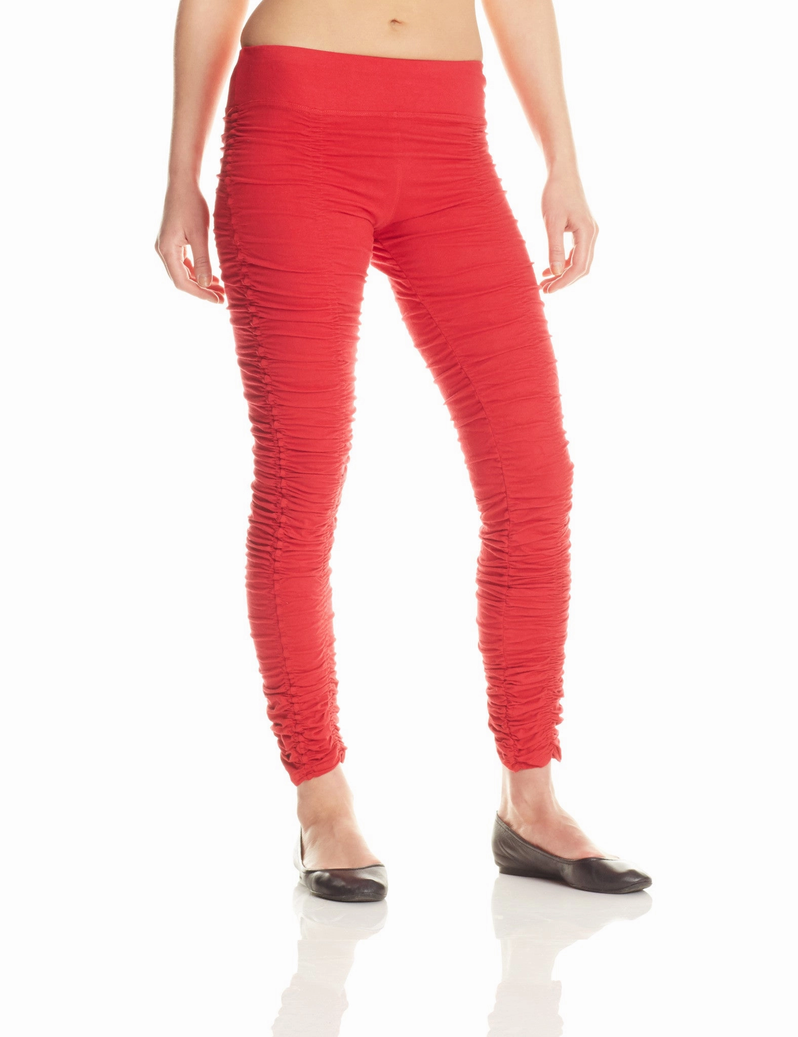 Flexible Waistband Slimline Fit Ruched Leggings