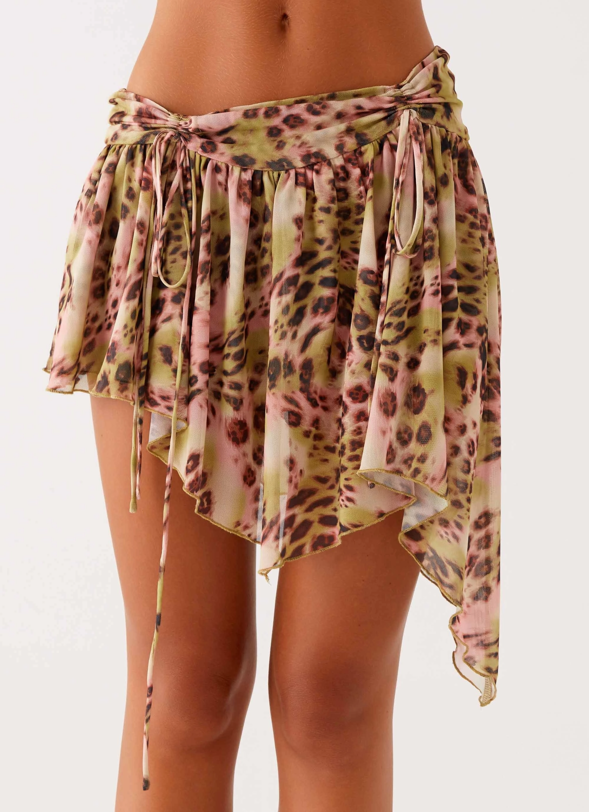 Hot Like Me Mini Skirt - Swirl Leopard Core Stretch Supportive Fit