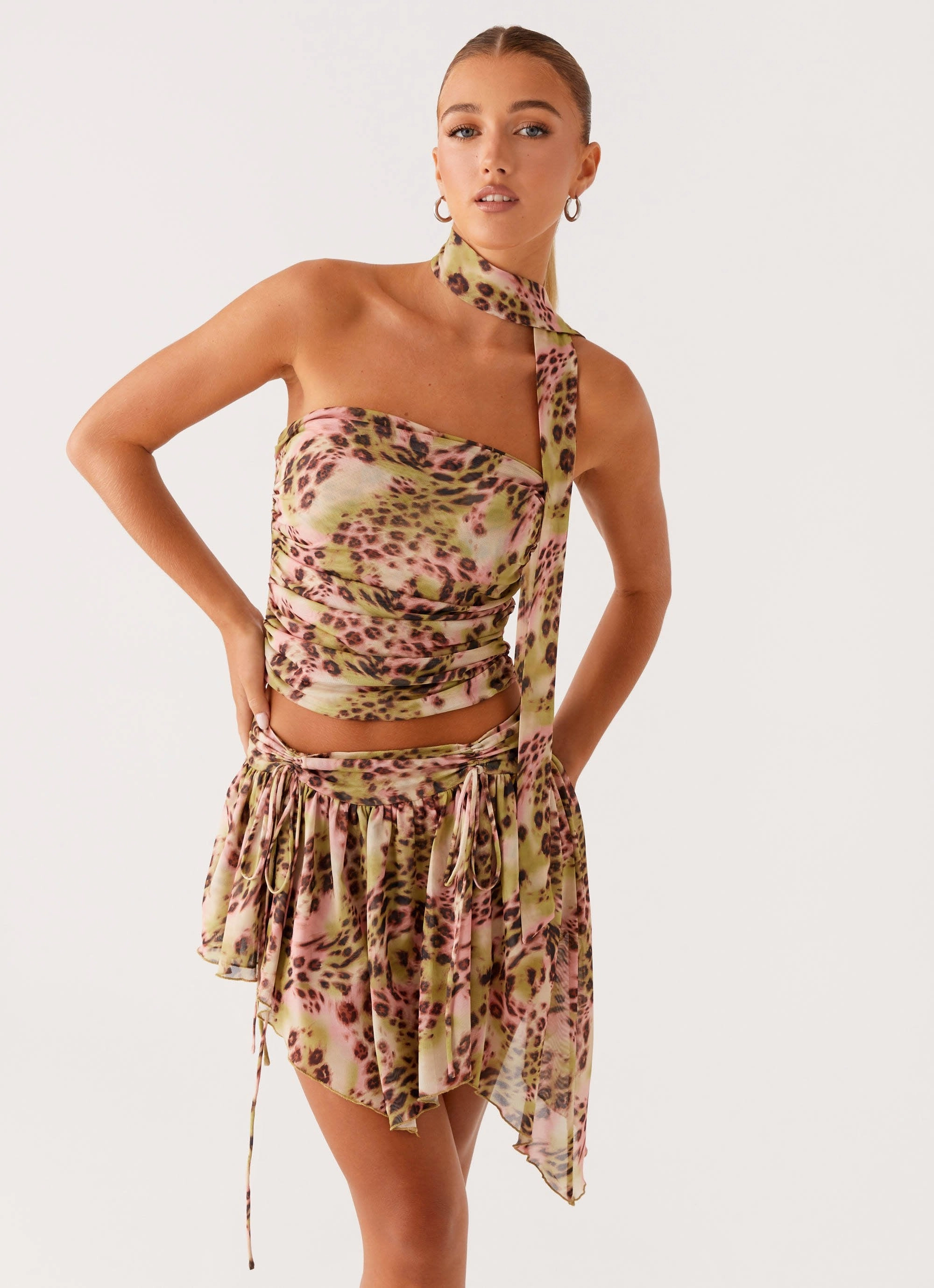 Cozy Touch Minimal Bulk Hot Like Me Mini Skirt - Swirl Leopard