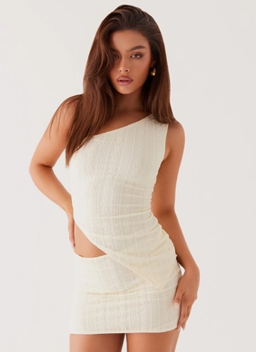Easy On The Heart One Shoulder Top - Ivory Chill Weather