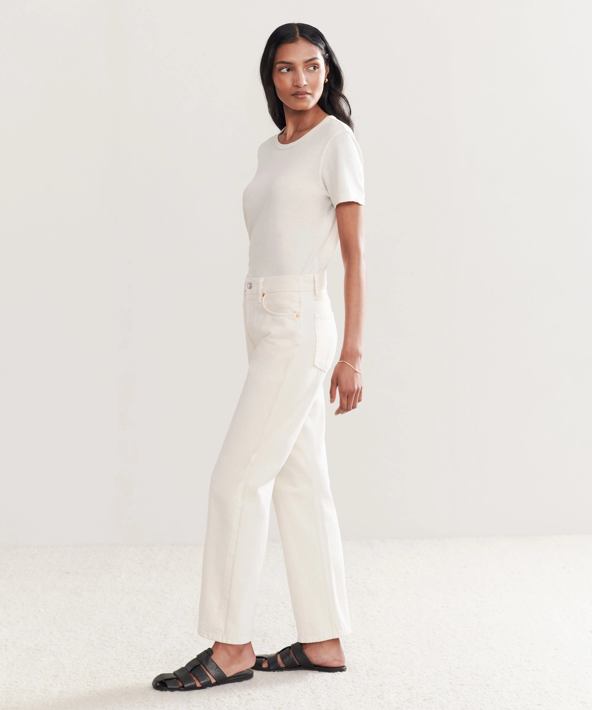 Easy Straight Crop Four Way Stretch Modern Relaxed