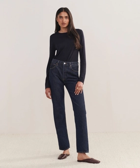 90's Pinch Waist Long Jean Formal Look Utility Pockets