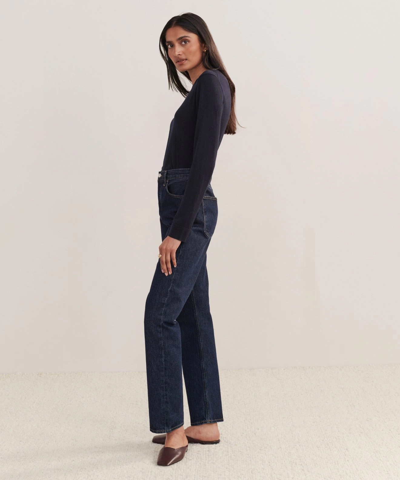 Recycled fibers 90's Pinch Waist Long Jean