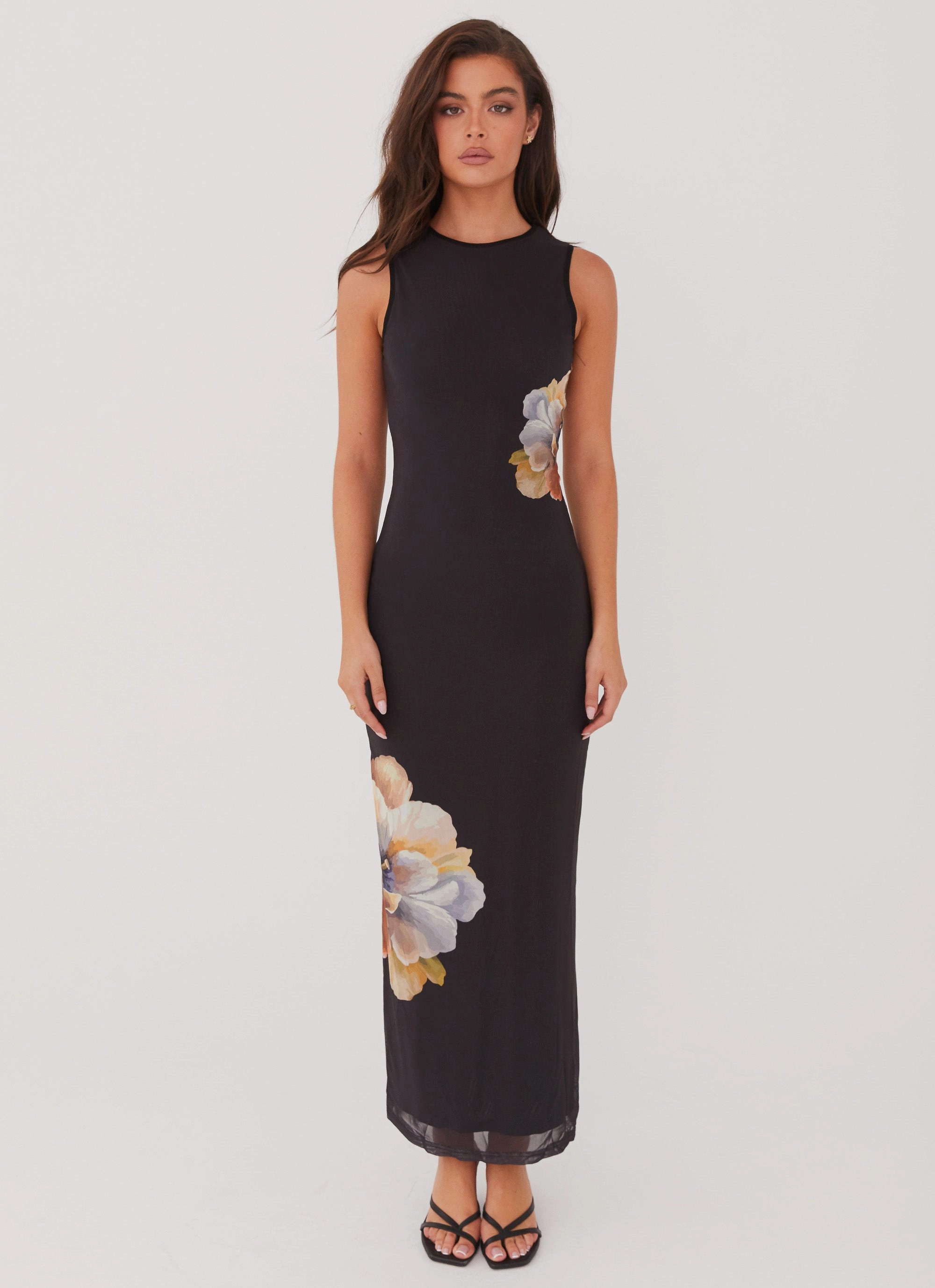 Side Effects Mesh Maxi Dress - Black Orchid Plus Fit