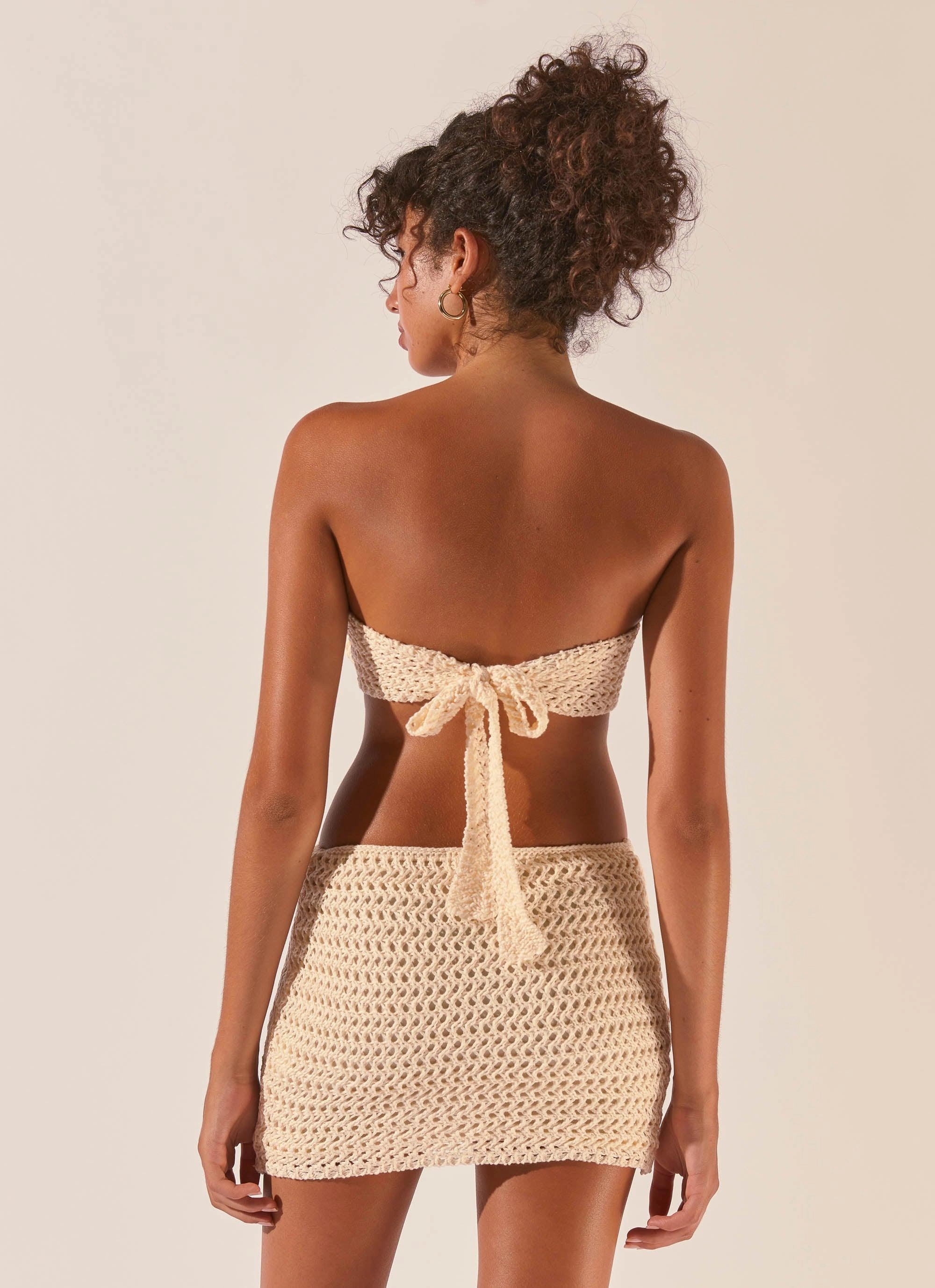 Work Look Balmy Nights Crochet Mini Dress - Seashell